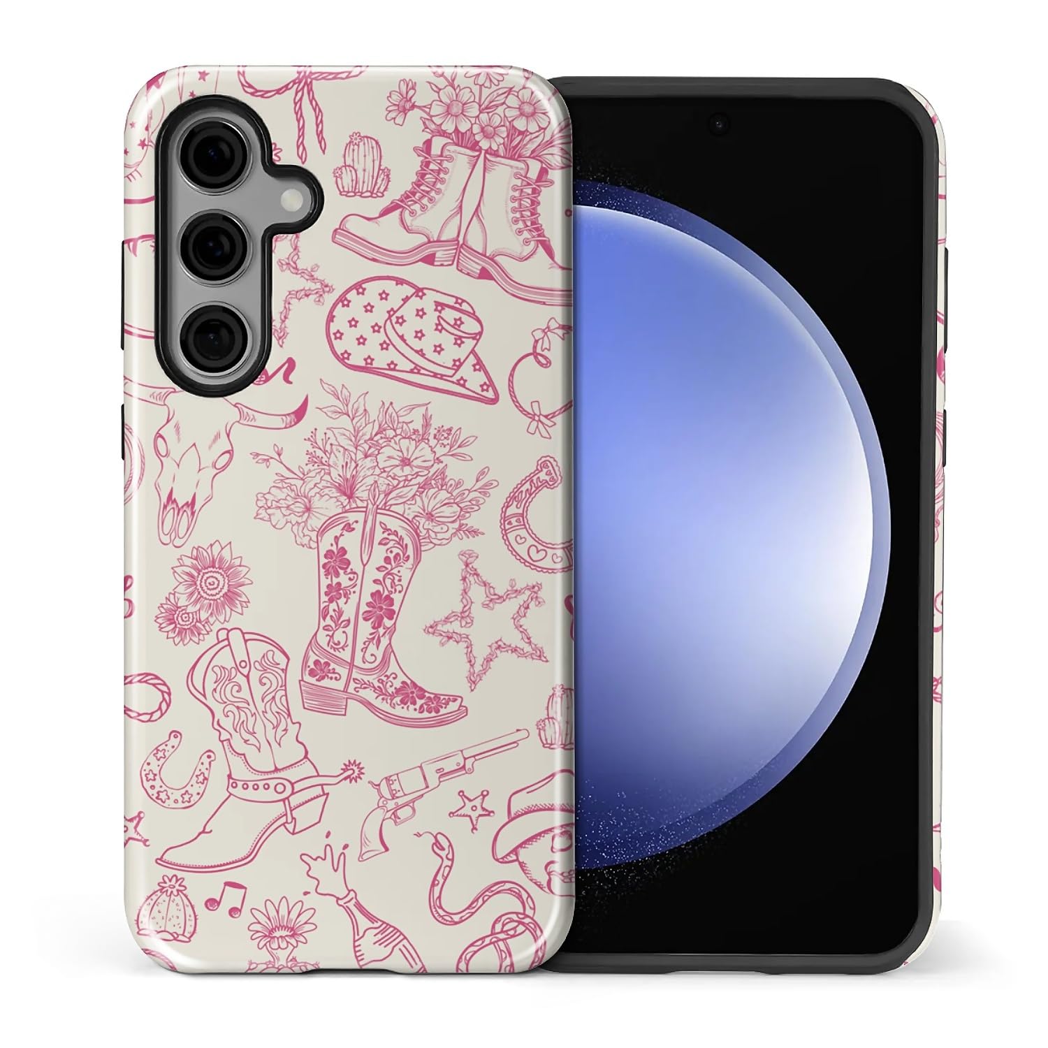 Flivro Case for Samsung Galaxy S24, 2 in 1 PC Hard Shell & Silicone Inner Bumper, AntiScratch Fullbody Cover Shockproof Slim Des