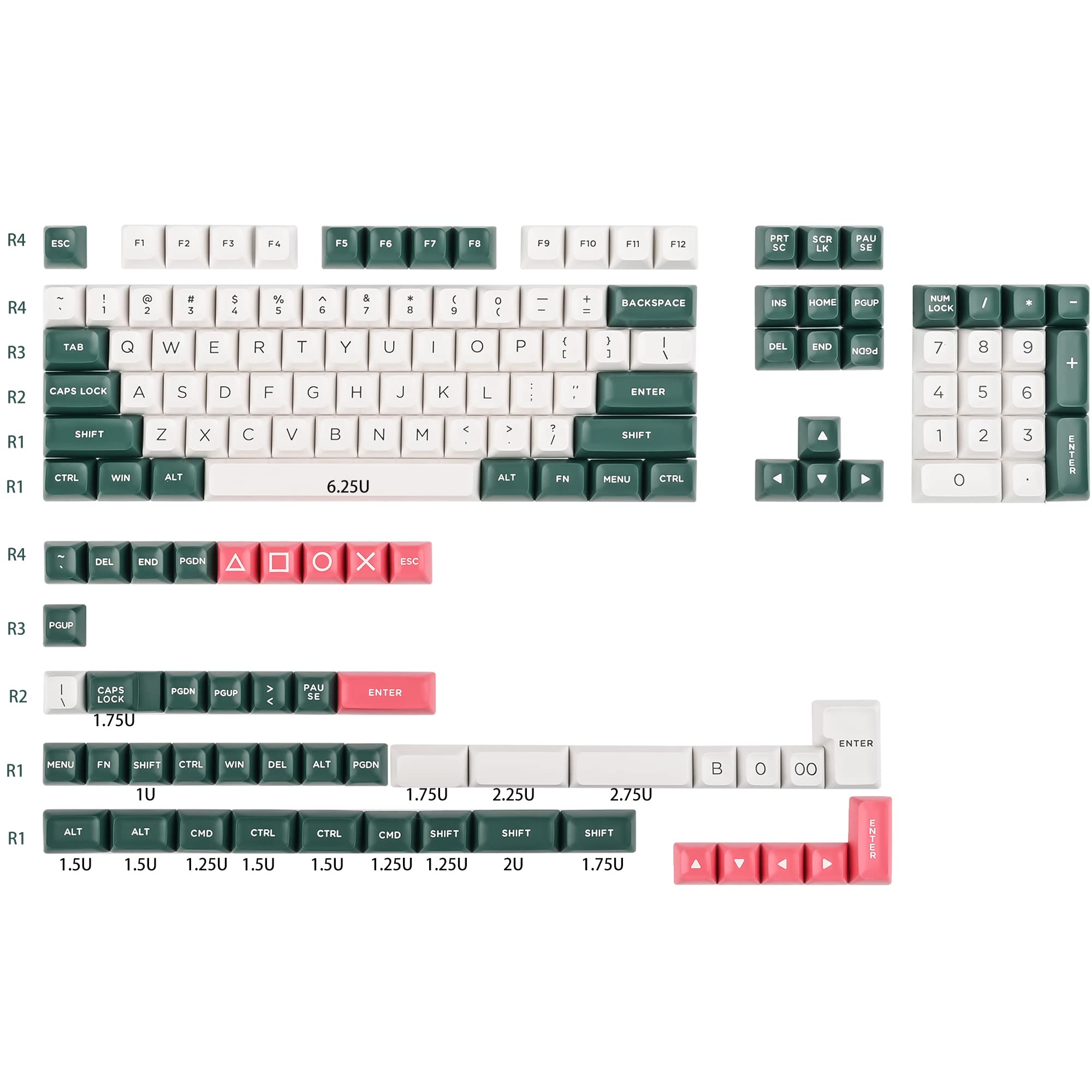 Fogruaden Custom Keycaps, Keycaps 60 Percent, 150 Keycap Set, Asa Profile Abs Double Shot Keycaps For Cherry Gateron Mx Switches