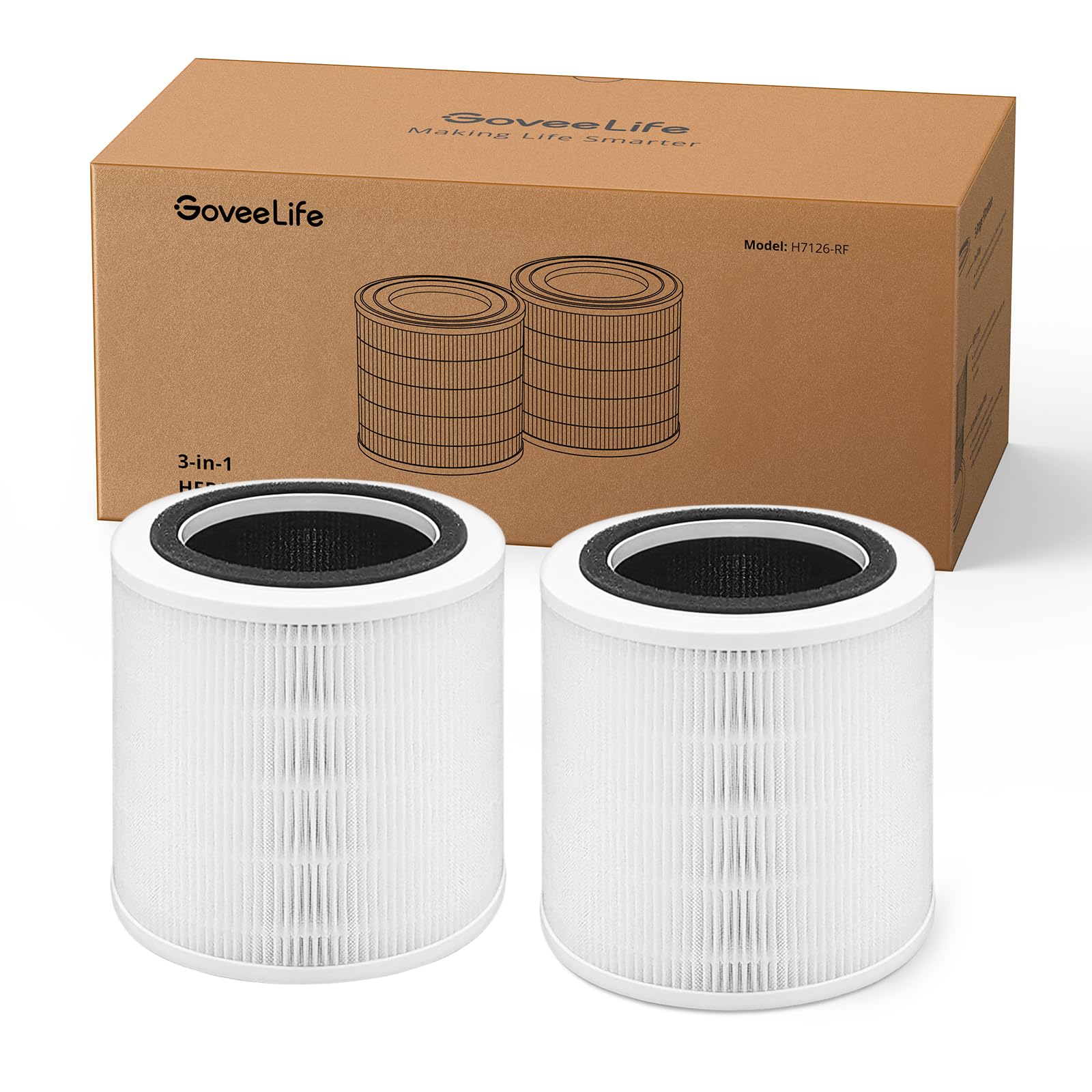 Goveelife Air Purifier Replacement Accessories For H7126,H13 Hepa 2Pack