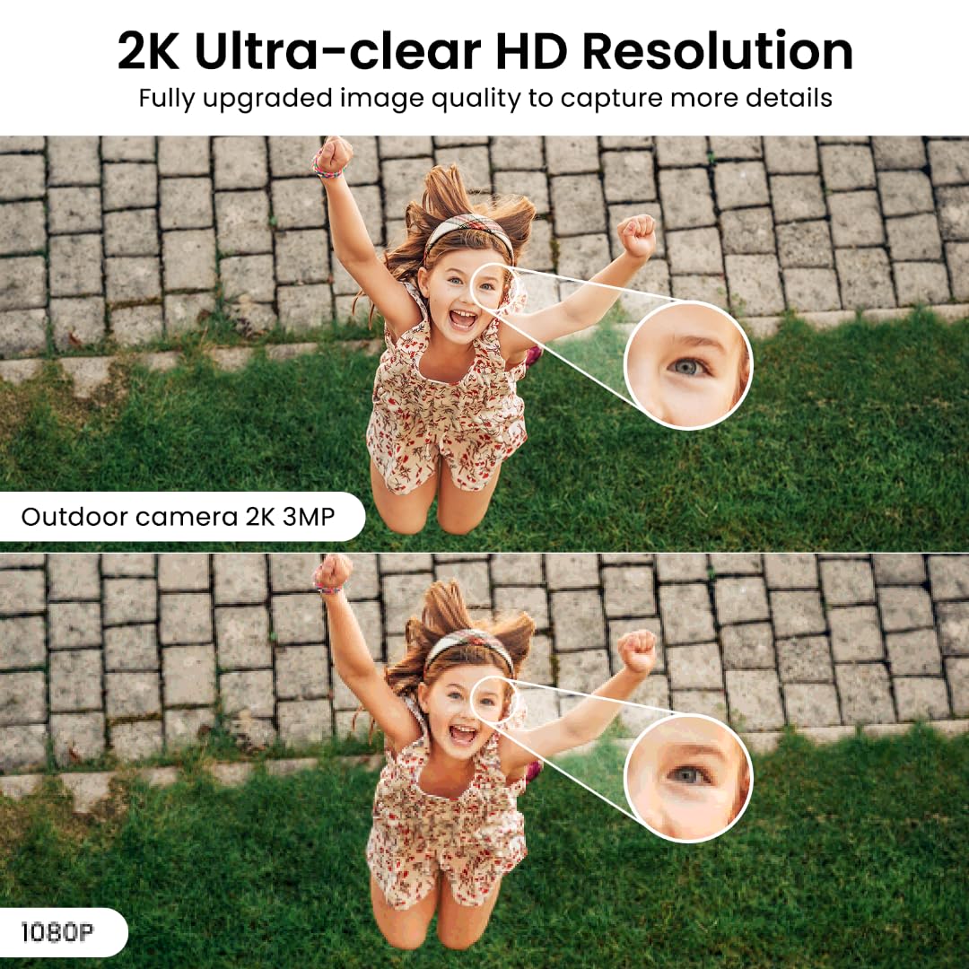 Aoqee 2K Home Security Cameras  Outdoor/Indoor Cameras For Baby/Nanny/Dog, 2.4Ghz Wifi Camera With 2 Way Talk, 24/7 Sd Recording