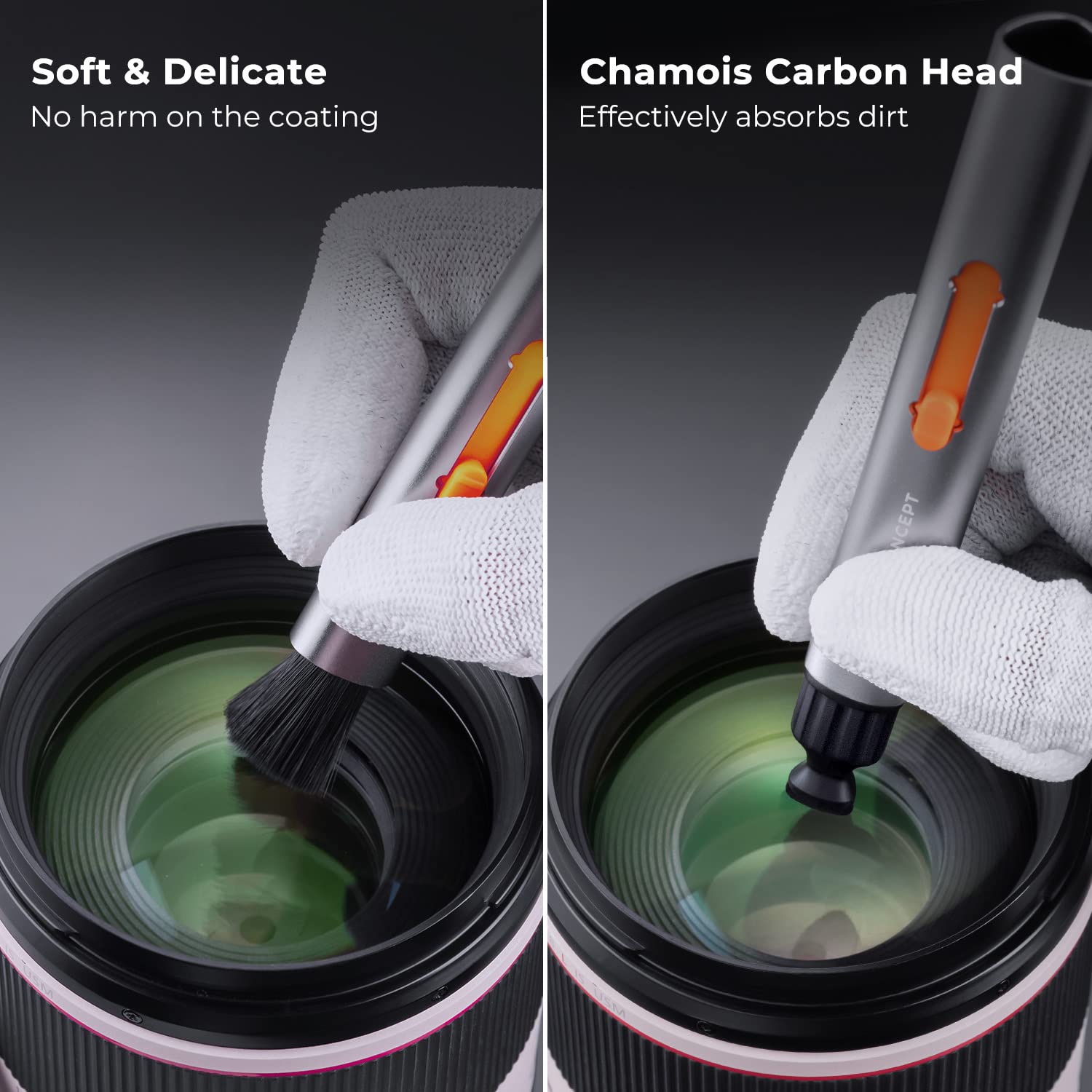 K&F Concept Camera Cleaning Kit, 6 In 1 With Vacuum Cleaning Cloth*2, Replaceable Cleaning Pen, Full Frame Cleaning Wand*2, Sili