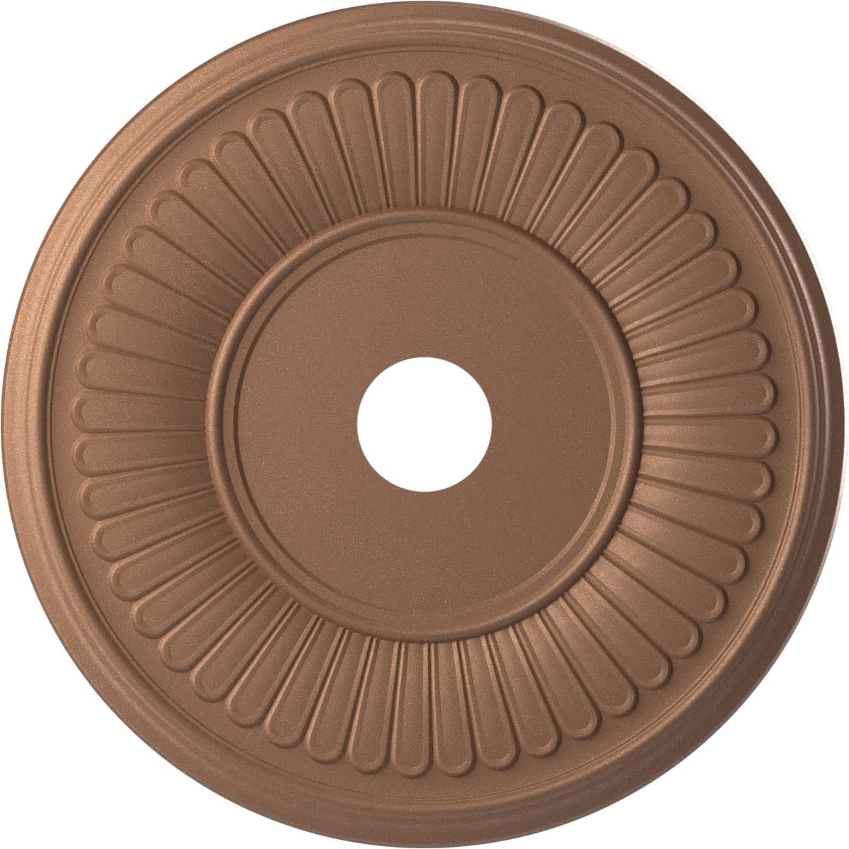 Ekena Millwork 22OD x 3 1/2ID x 1P Berkshire Thermoformed PVC Ceiling Medallion (Fits Canopies up to 10 1/8), Aged Copper
