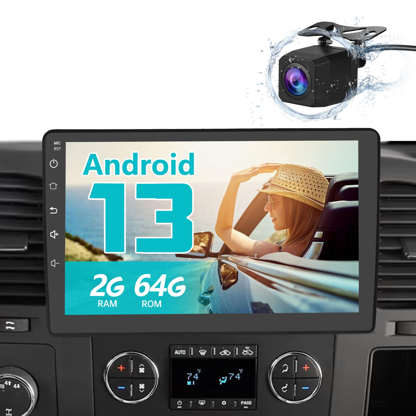 Android 13 [2Gb+64Gb] Car Radio Stereo Compatible For Chevy Chevrolet Silverado Tahoe Equinox Gmc Sierra Yukon With Wireless Car
