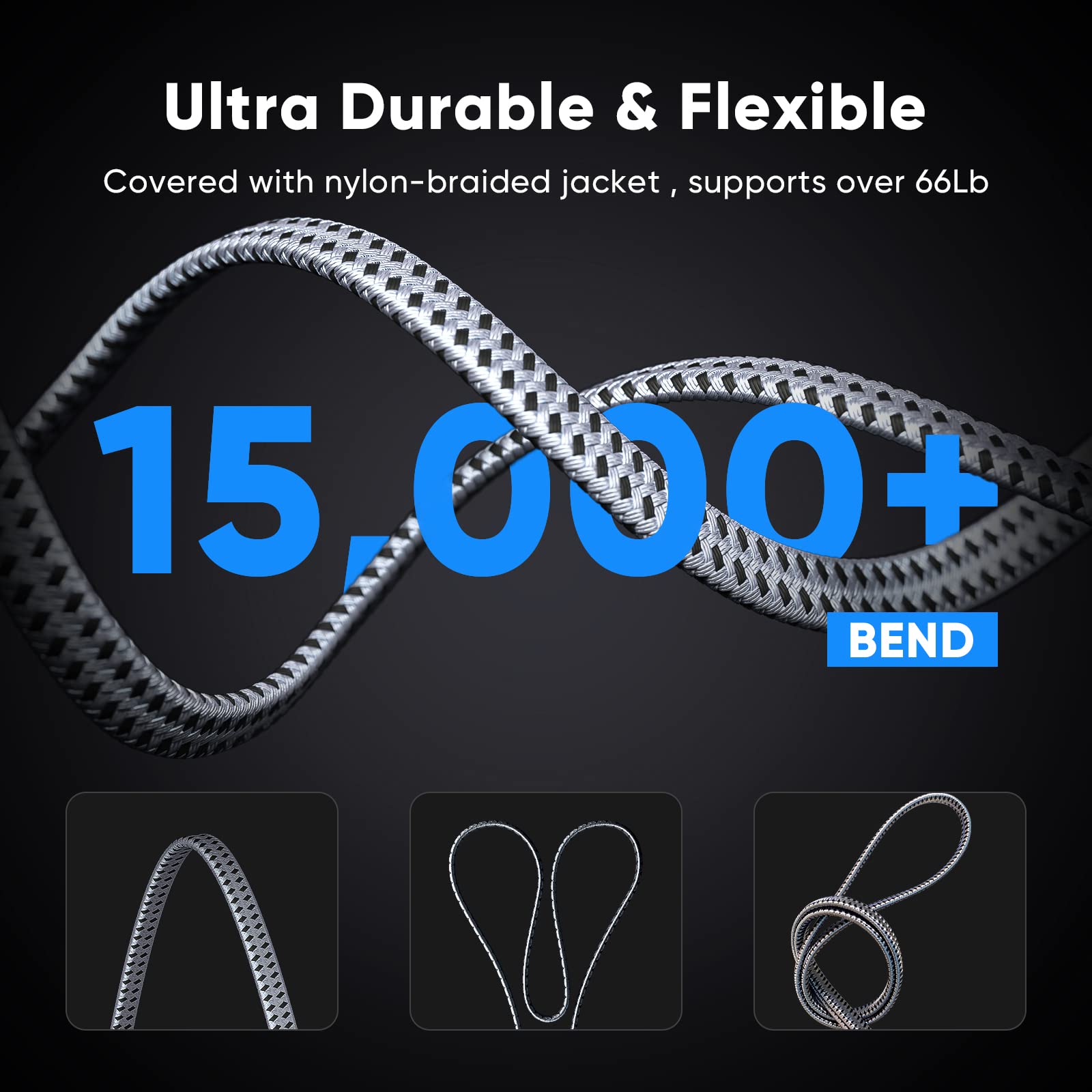 Ariskeen Cat 8 Ethernet Cable 30 Ft, 40Gbps 2000Mhz High Speed Cat8 Network Lan Patch Cord, Nylon Braided Heavy Duty Shielded Rj