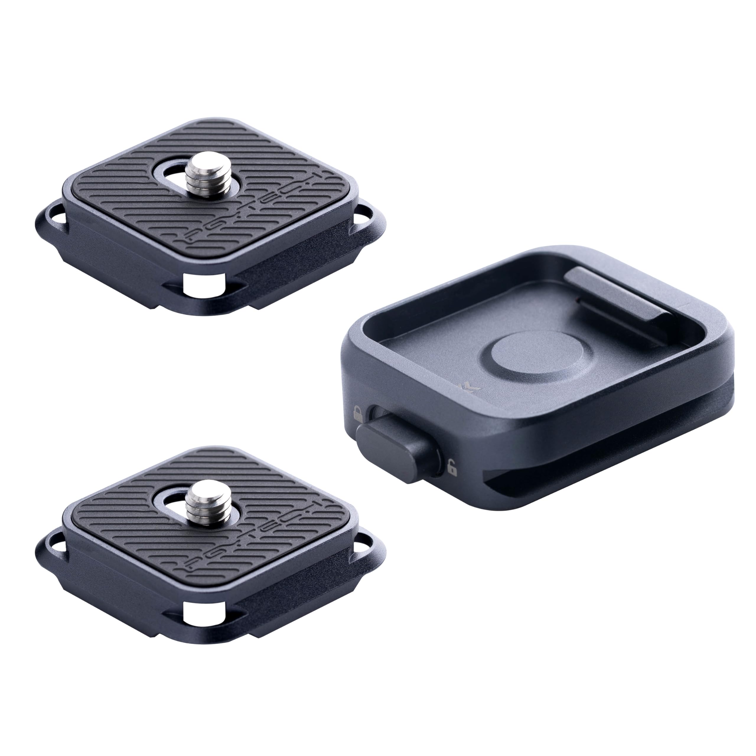 Pgytech Quick Release Plate Clamp, With 1/4' And 3/8' Threaded Holes, Arca Swiss Interface, Suitable For Photo Cameras, Tripods, Gimbals (Arca Type Plate*2 +Clamp)