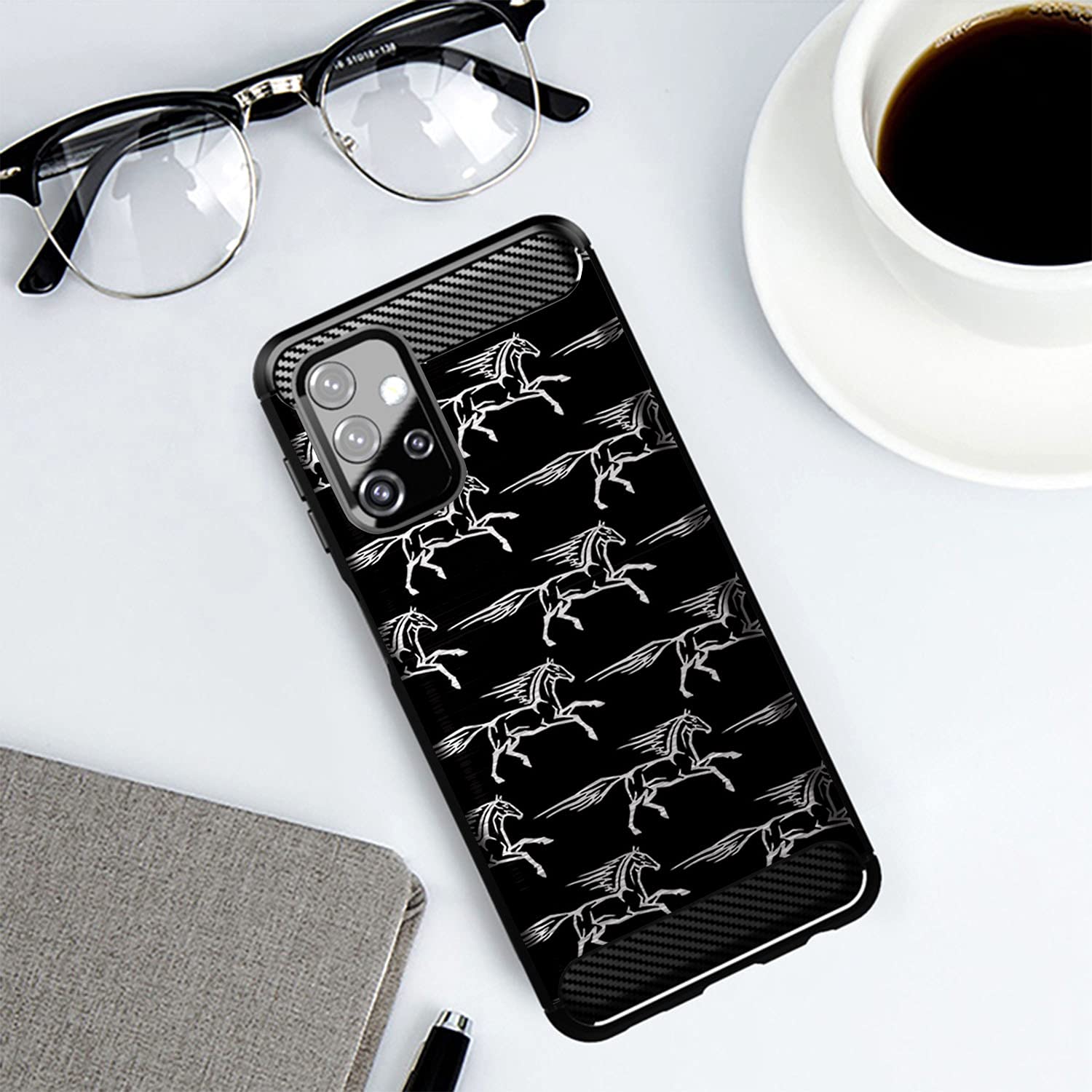 Casesondeck Case Compatible With [Samsung Galaxy A32 / A32 5G Lte Case] Design Case, Slim Black Flexible Sleek Shock Protection