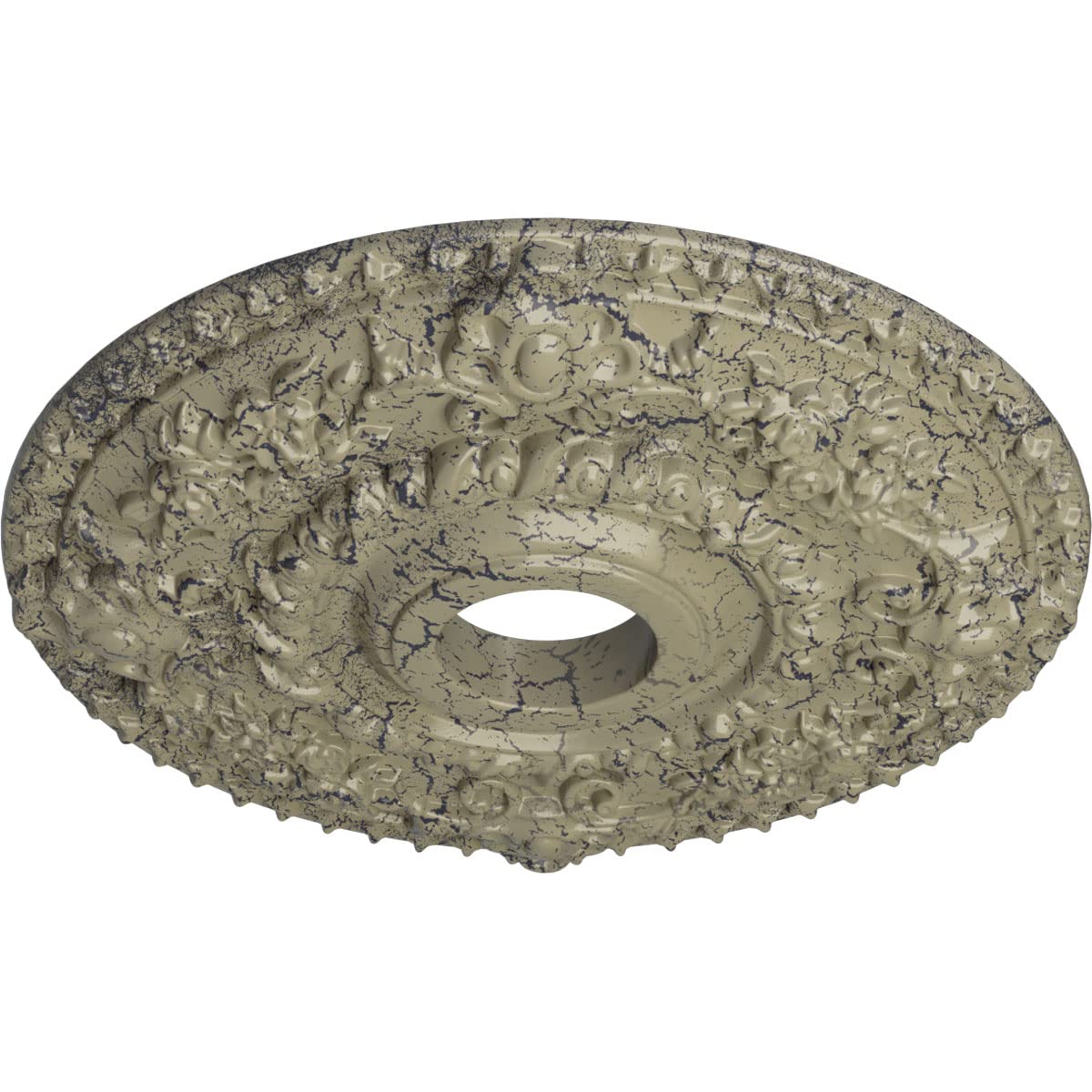 Ekena Millwork Cm18Rocsc Rose Ceiling Medallion Fits Canopies Up To 7 1/4, Castle Stone Crackle