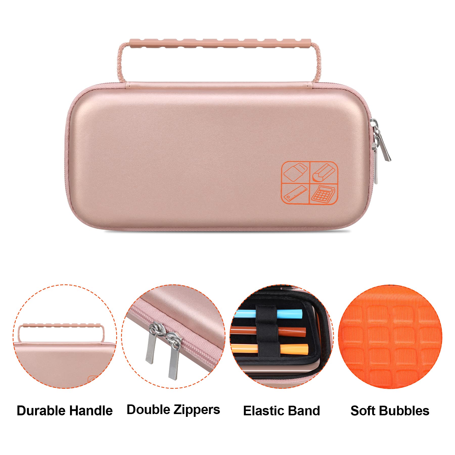 Bovke Graphing Calculator Hard Travel Case For Texas Instruments Ti-84 Plus Ce/Ti-83 Plus Ce/Casio Fx-9750Gii, Extra Pocket For