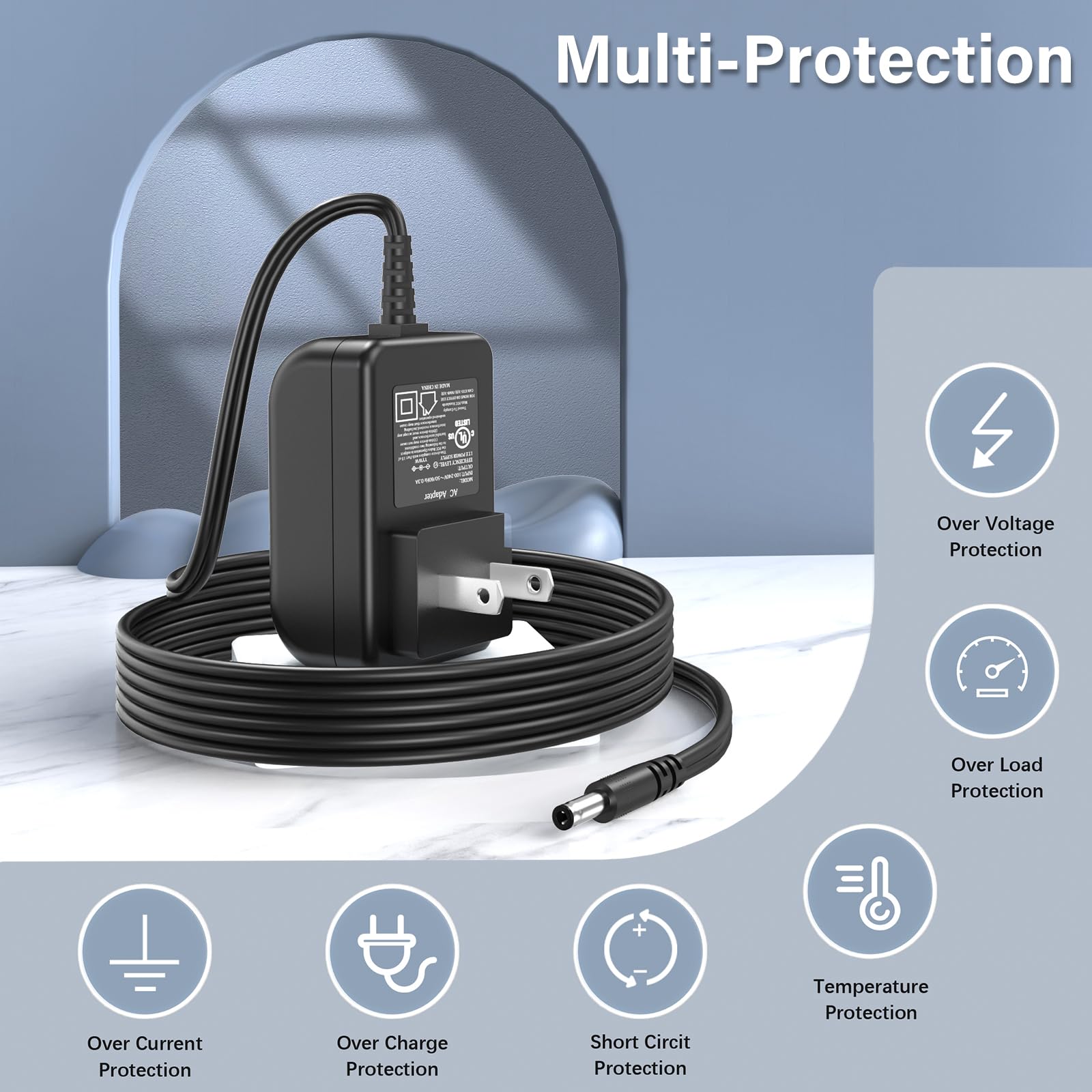 Ul Listed 12V 1A 0.8A 0.5A Power Supply 12W Charger Ac Adapter 12.0V 1000Ma 800Ma 600Ma 500Ma 300Ma Regulated 12 Volt Dc Switchi