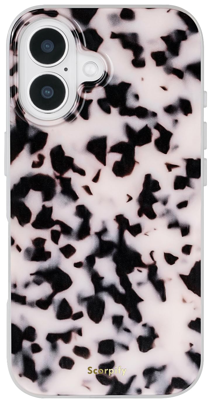 SCORPIFY for iPhone 17 Case [Compatible with MagSafe] with Pink Tortoise Shell Design, Cute Brown Magnetic Phone Cover for Women