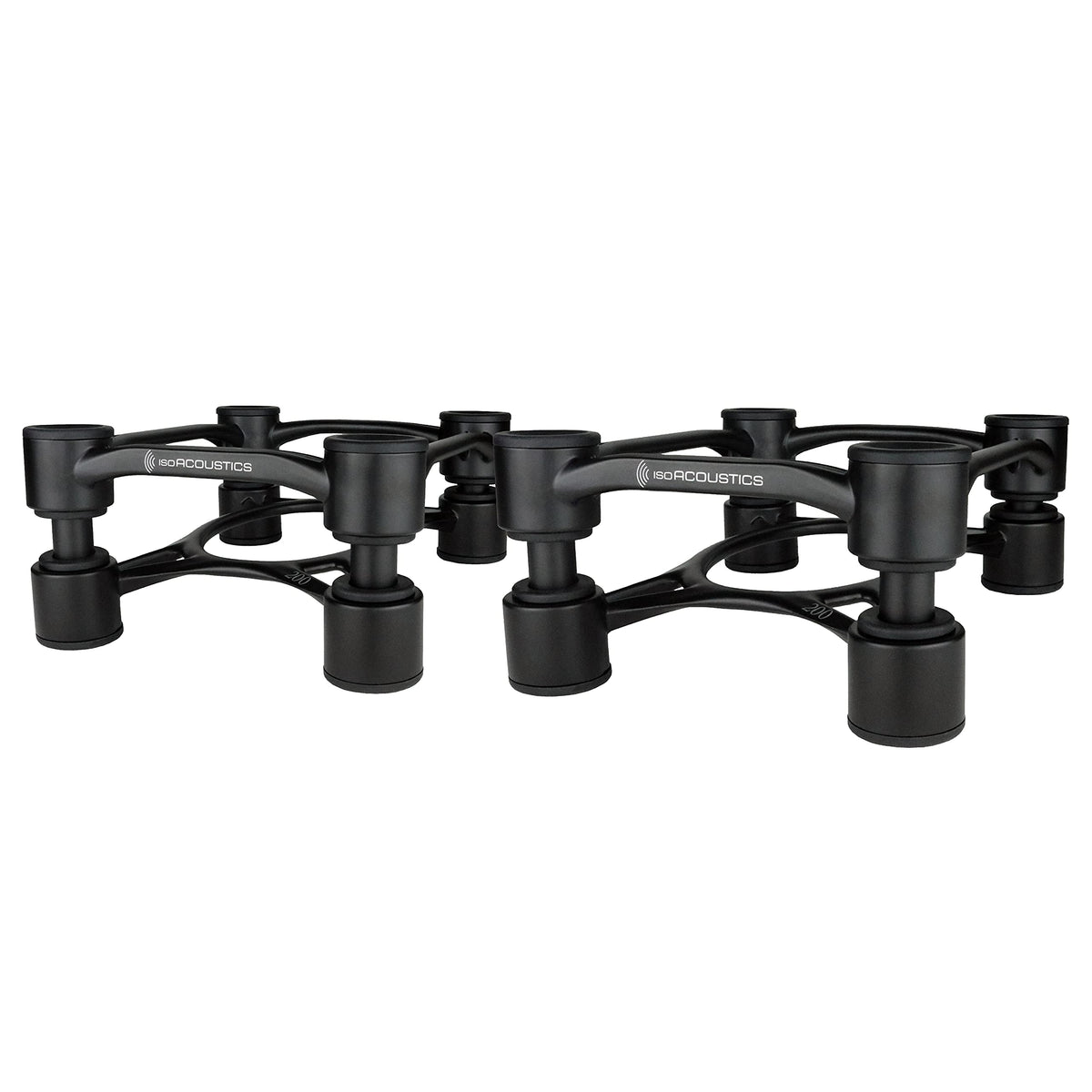Isoacoustics Aperta Series Isolation Speaker Stands With Tilt Adjustment: Aperta200 (7.8' X 10') Black Pair