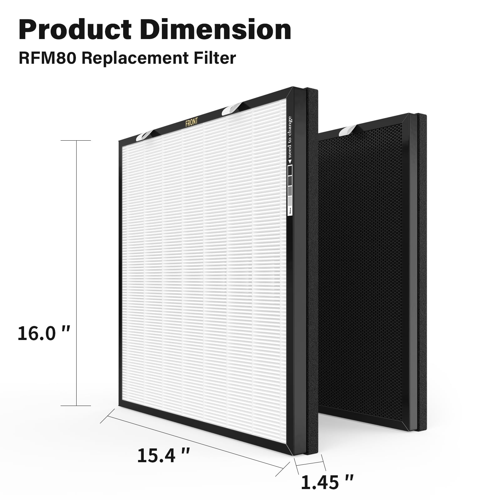 Rfm80 Replacement Filter, Compatible With Max Air Purifier (Model Ovhm80), Filter Replacement Part# Rfm80, 4 Extra Pre Filters +