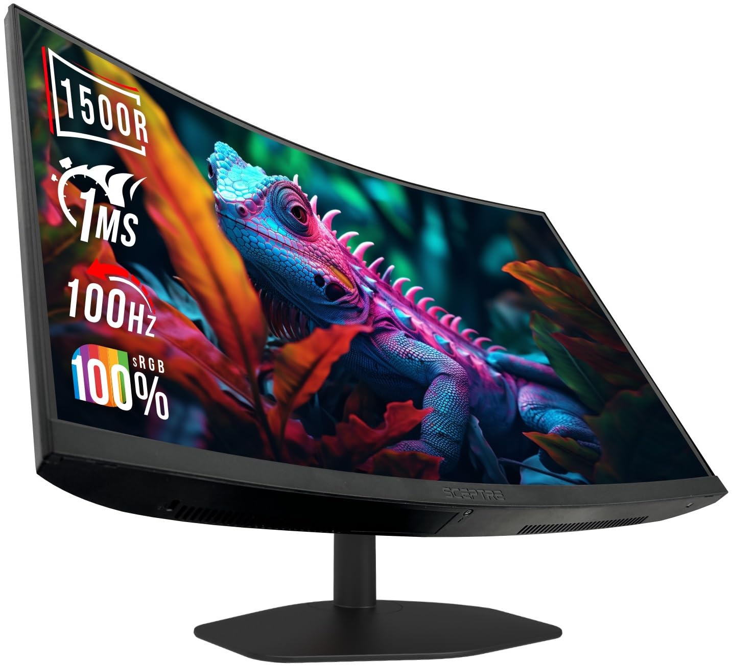 Sceptre Curved 24 Inch Gaming Monitor 1500R Displayport Hdmi X2 Eye Care 100% Srgb Build In Speakers, 1Ms 100Hz Machine Black 20
