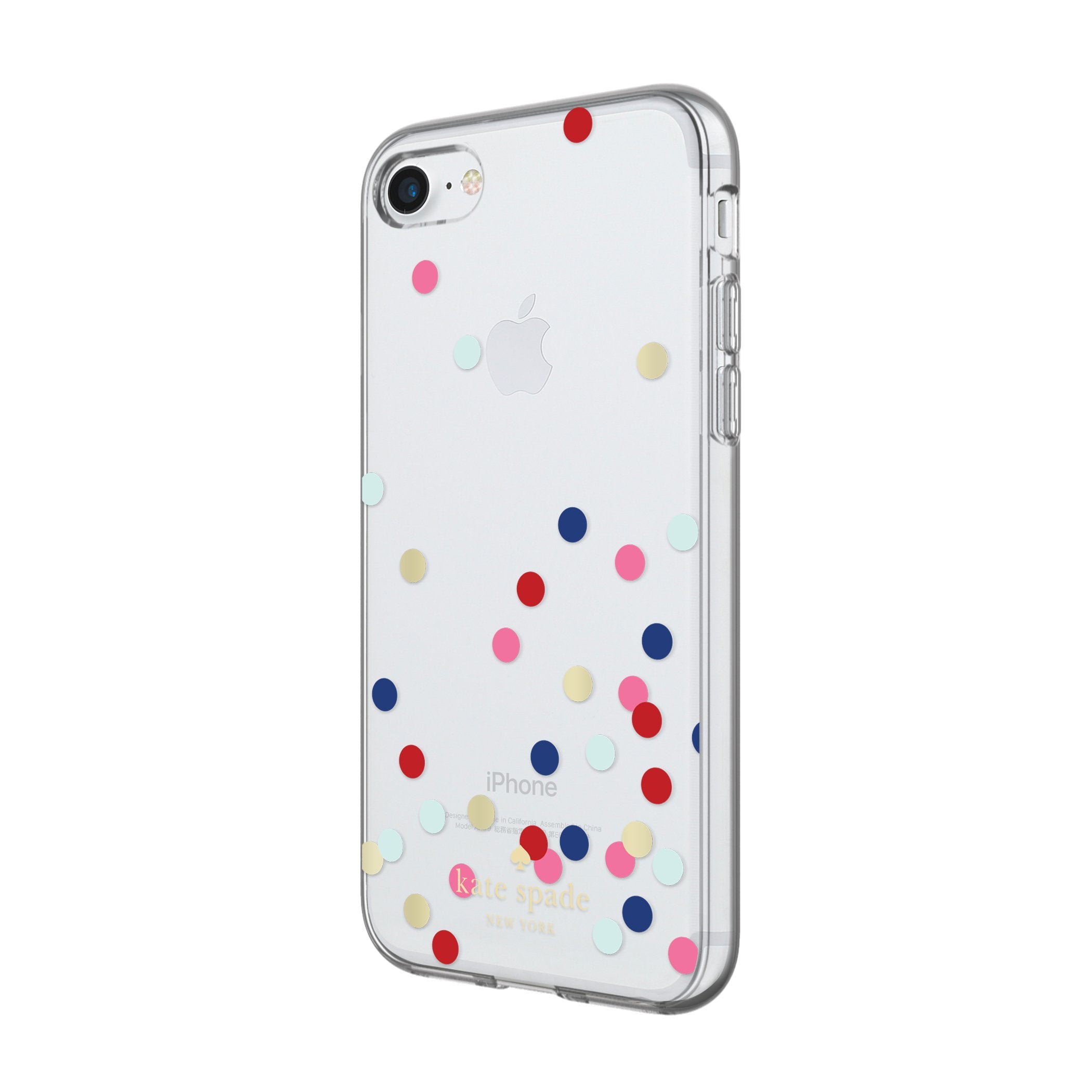 Kate Spade New York Flexible Hardshell Case For Iphone 8   Also Compatible With Iphone 7   Confetti Dot Clear / Multi / Gold