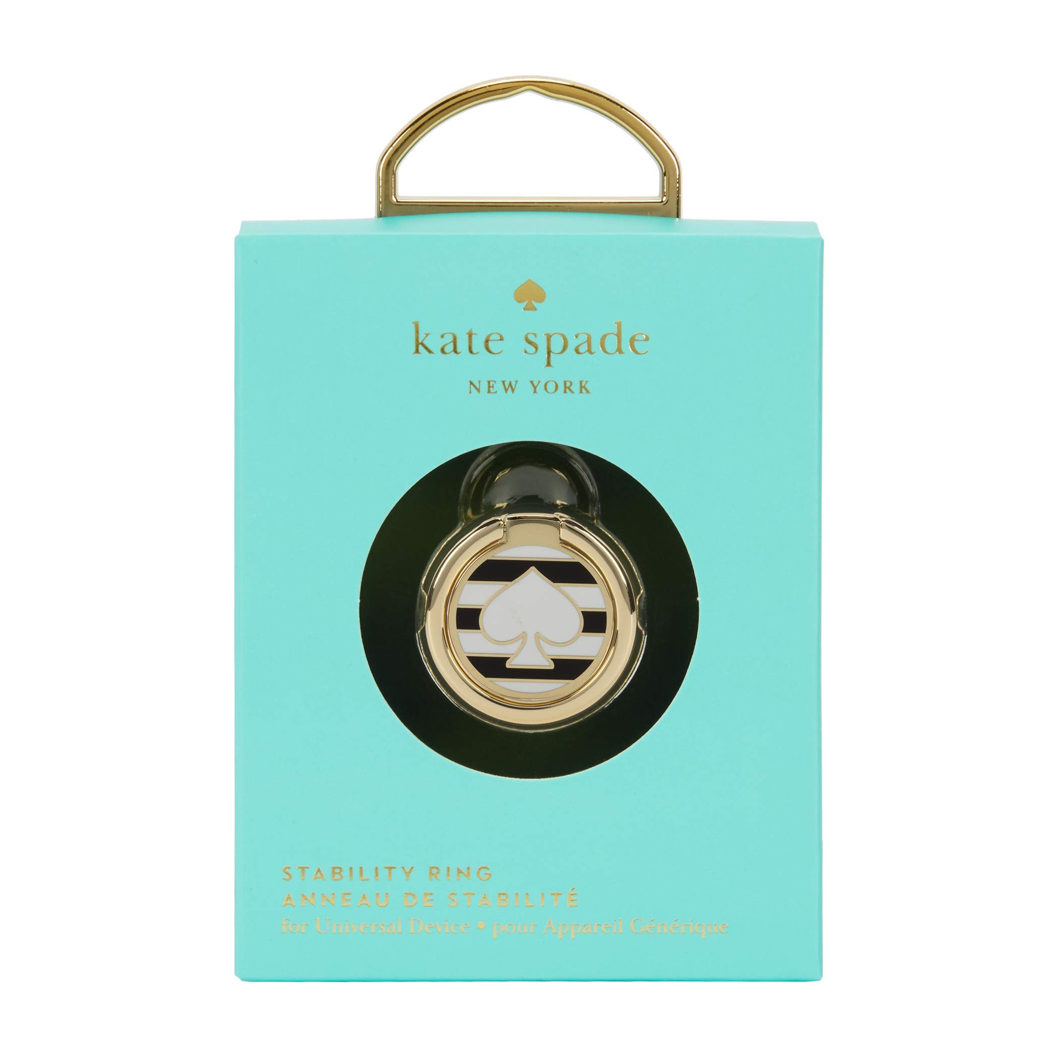 Kate Spade New York Universal Ring Stand   Black / White Stripes W/ Spade