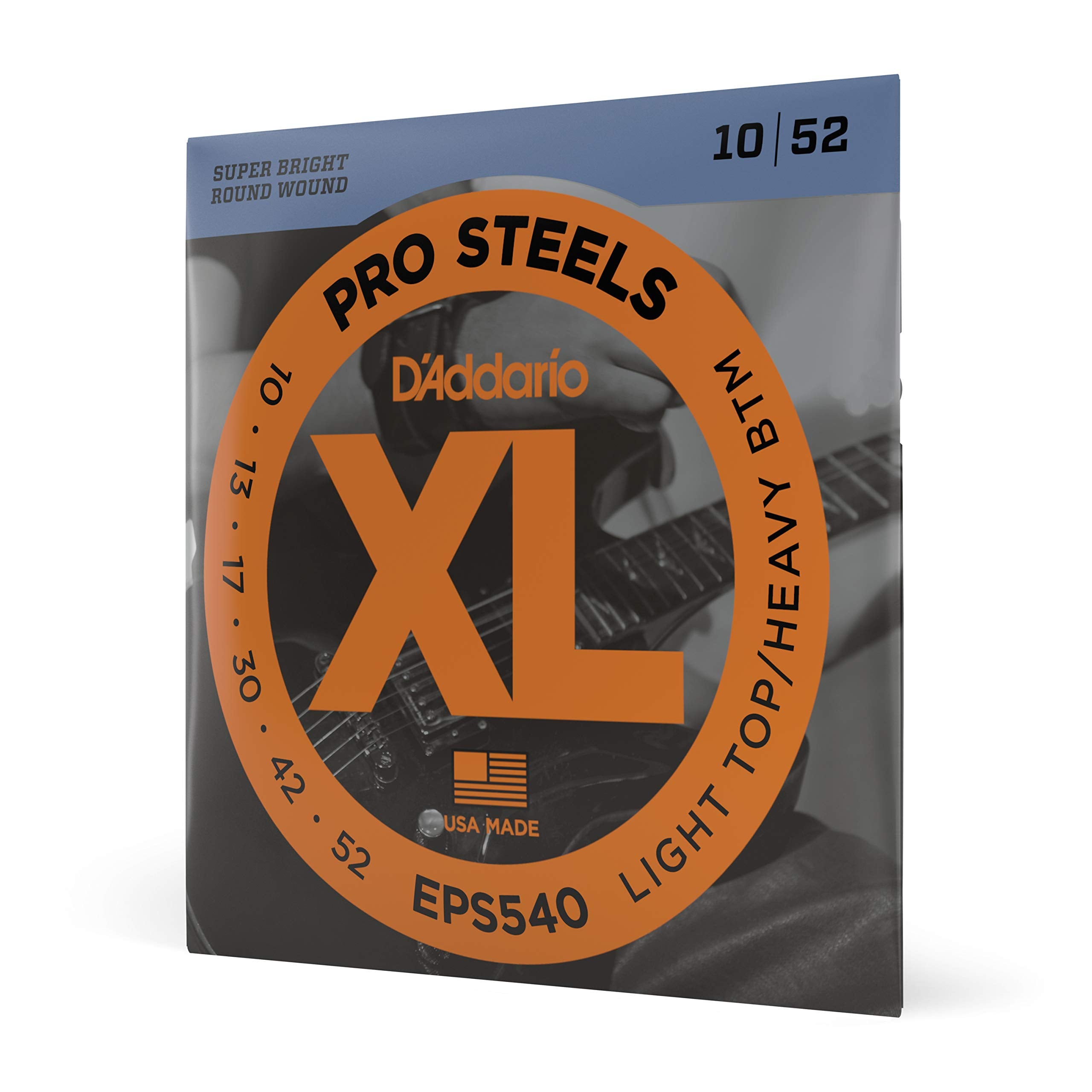 D'Addario Guitar Strings   Prosteels Electric Guitar Strings   Round Wound   Brighter, Crunchier, Increased Sustain   Eps540   L