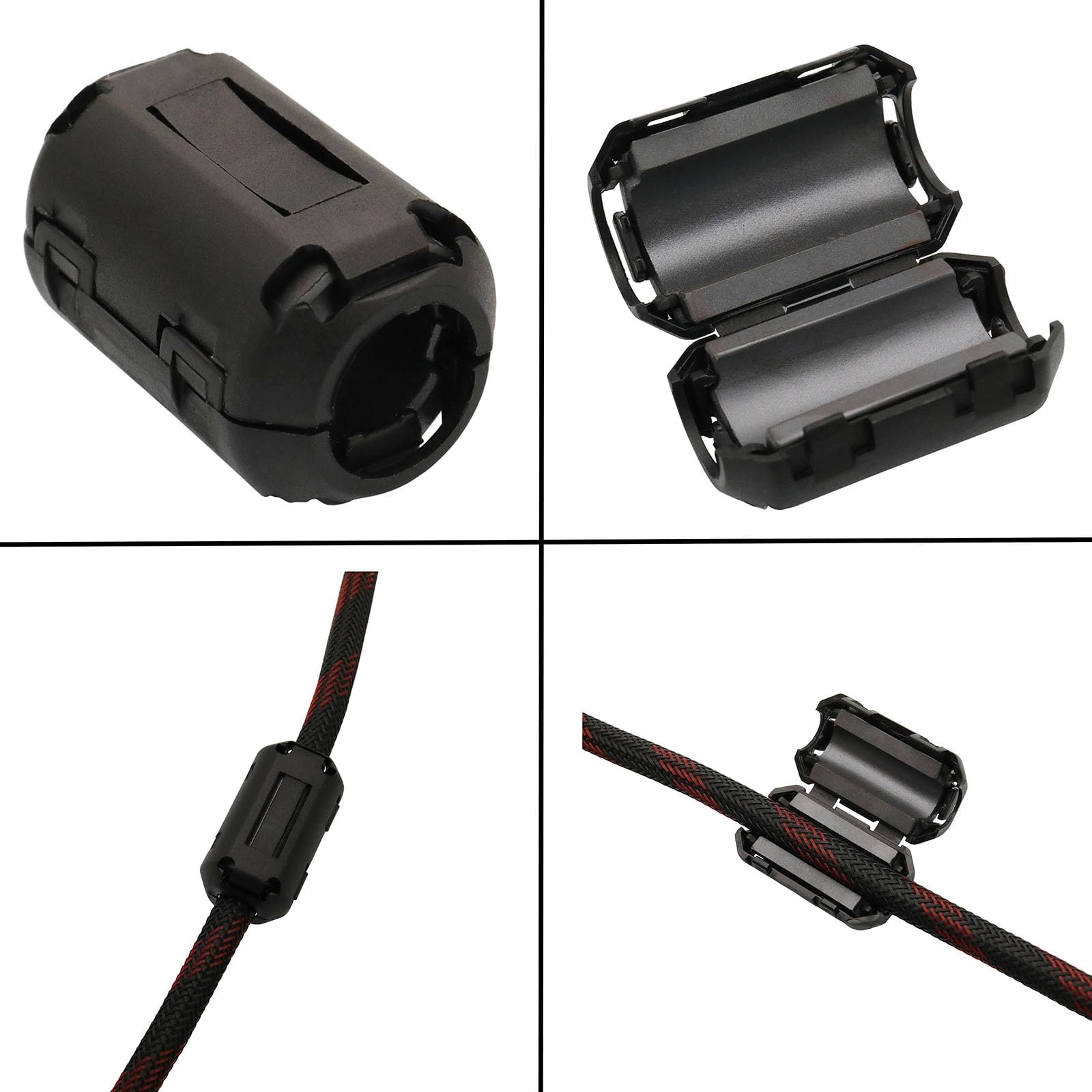 15Pcs 13Mm Clip On Ferrite Ring Core Rfi Emi Noise Suppressor Cable Clip For Telephones Tvs Speakers Radio Audio Equipment Noise