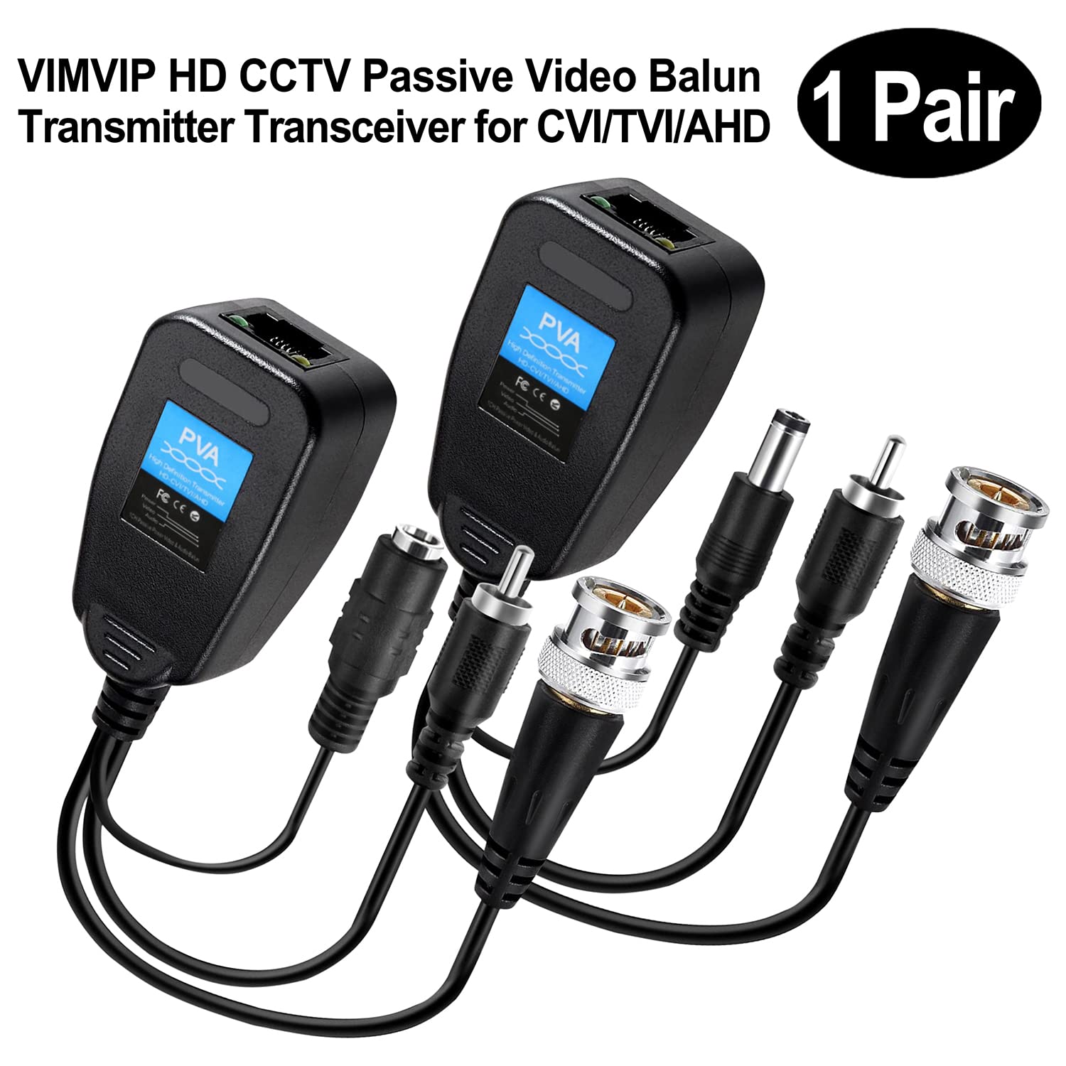 Passive Video Balun 8 Pairs Passive Video Power Balun Audio Connector 720P  2Mp Bnc To Rj45 Network Transceiver Cat5E/Cat6 Bnc T