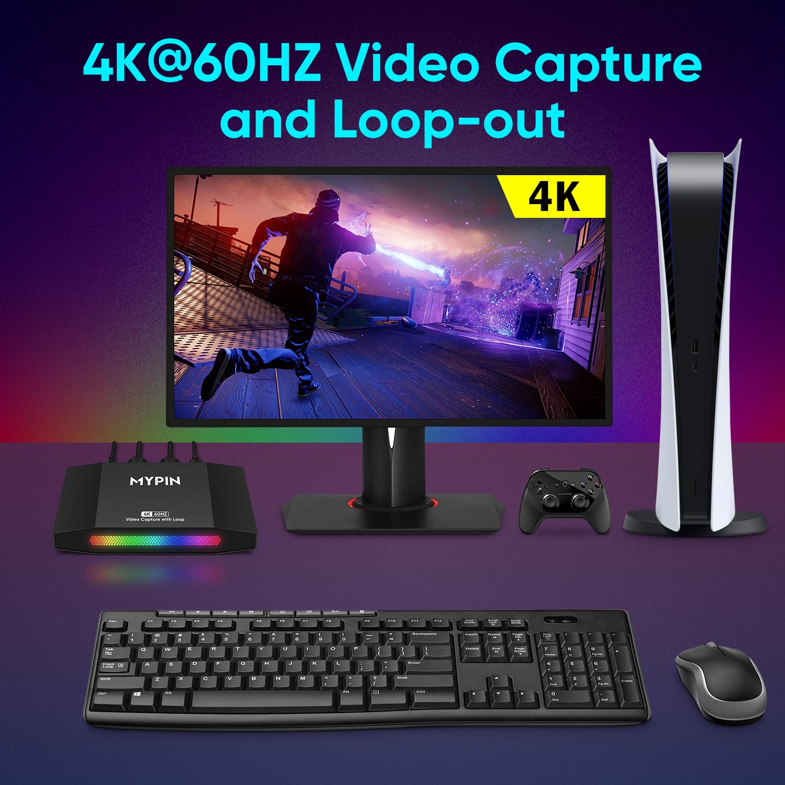 4K 60Fps Hdmi Video Game Capture And Passthrough Support Hdr & Vrr,1080P 120Fps Capture For Games Console Live Streaming And Vid