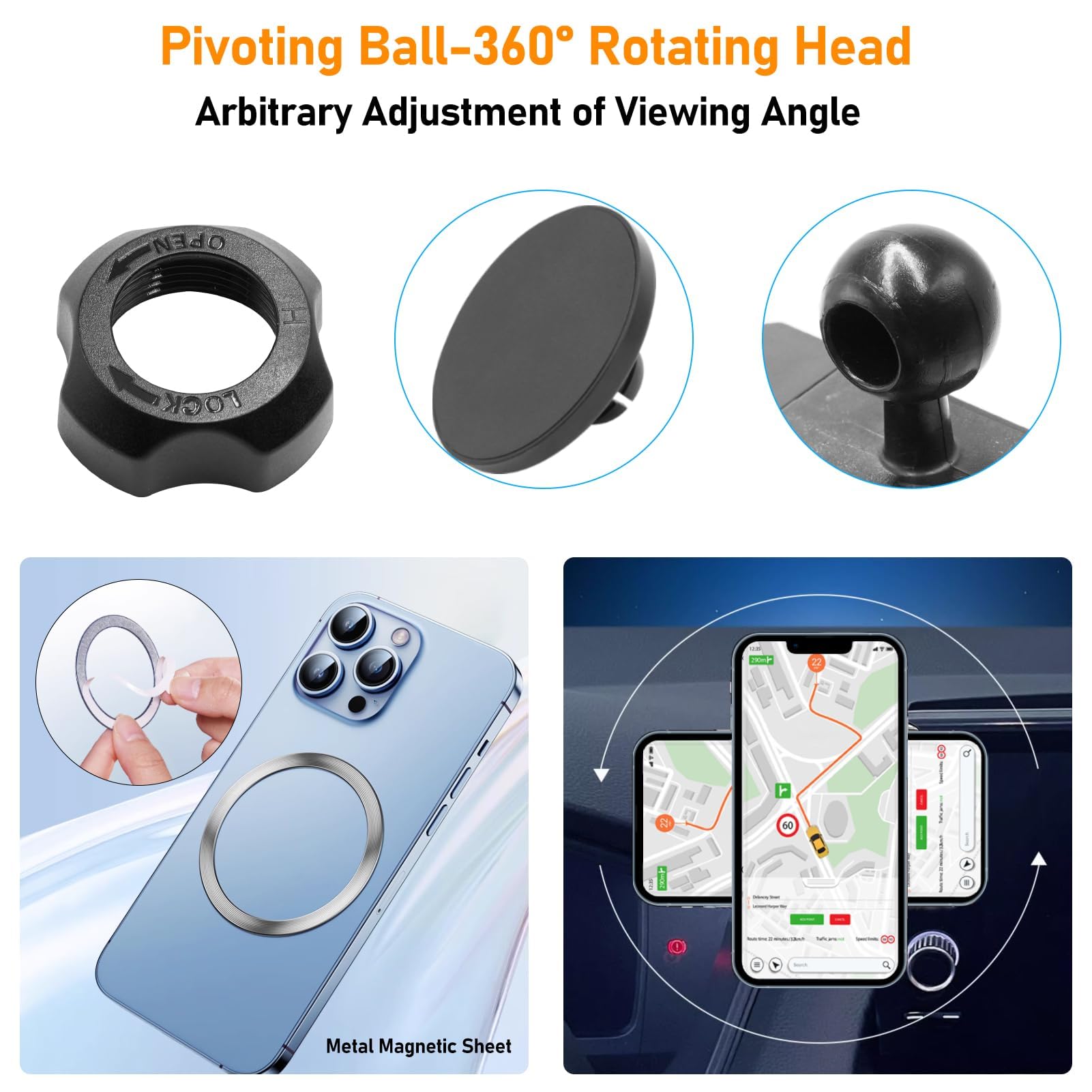 Apeser Compatible With Toyota Tundra Phone Holder 2022-2024 For Air Vent,3Rd Gen Tundra/Sequoia Phone Mount Magnetic Navigation