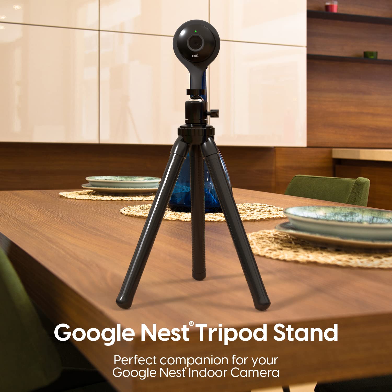 Talkworks Tripod Stand With Flexible Posable Legs-Compatible With Nest Camera-Multi-Purpose Mount Travel Tripod With 1/8 Screw M