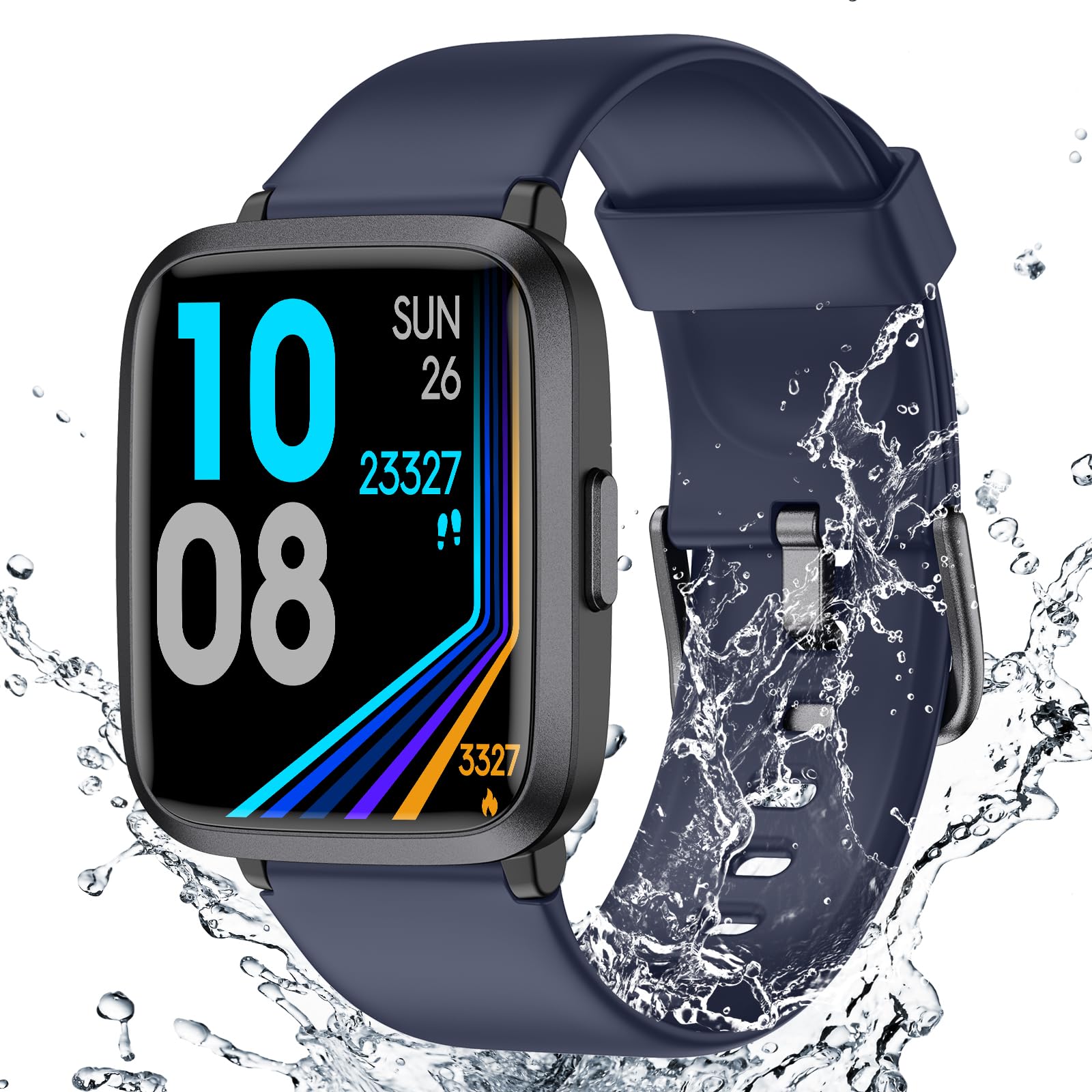 Fitness Tracker Watch With Heart Rate Monitor, Activity Tracker With Pedometer, Sleep Monitor, Calories & Step Counter, 5Atm Wat