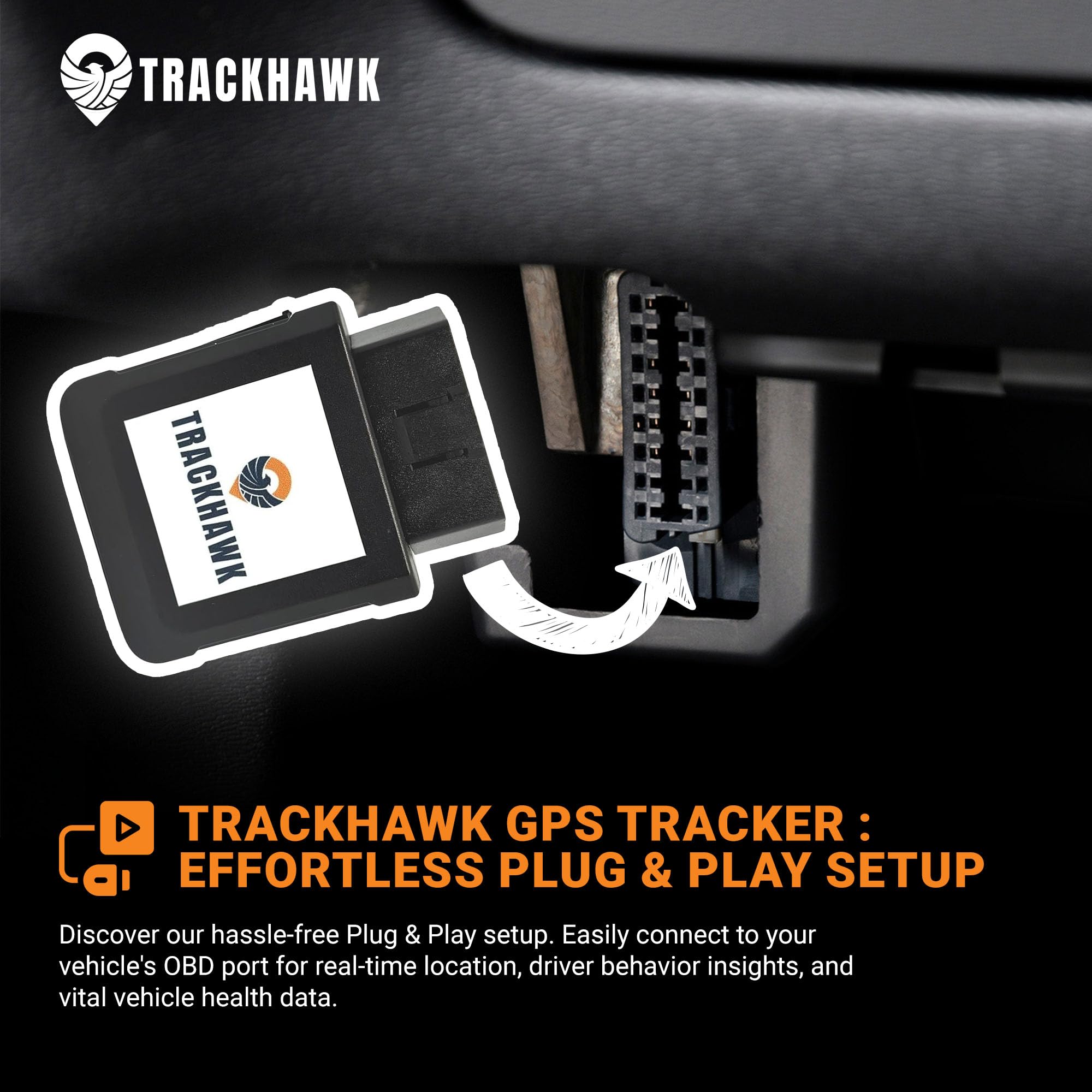 Trackhawk Obd Gps Tracker   Gps Tracker For Cars, Trucks & Suvs, Hidden Vehicle Tracker, Easy Plug & Play, Live Tracking, Subscr