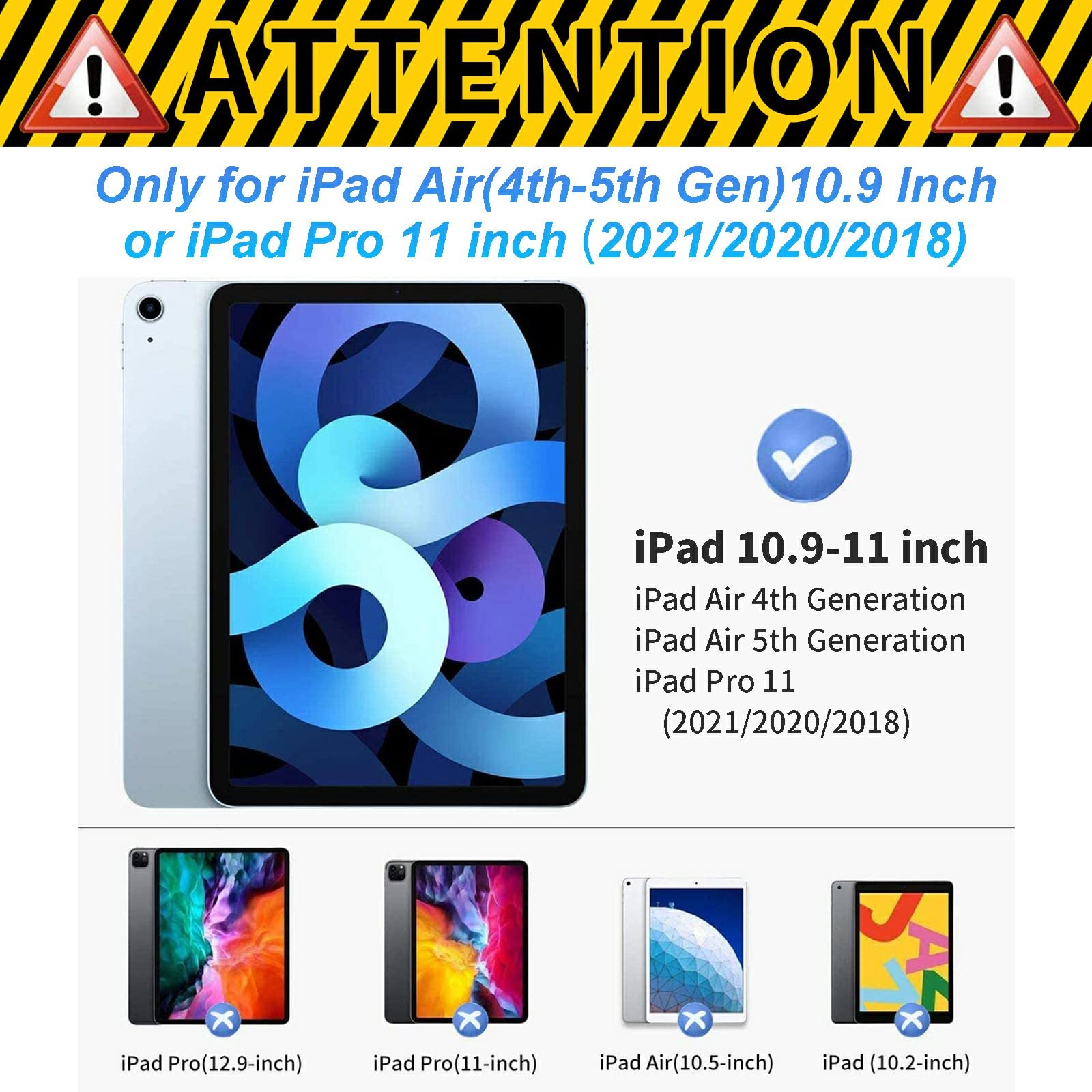 For Ipad Air 5Th Generation Case 2022/ Ipad Air 4Th Generation 2020 10.9 Inch Case,Multi Angle Folio Stand Cover For Ipad Pro 11