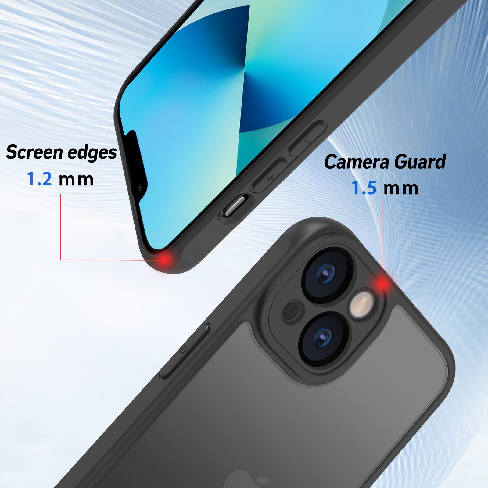 Pinlisheng Matte Case For Iphone 13 Mini Case,Shockproof Protective Hard Back Slim Phone Case,Frosted Translucent Back Phone Cov