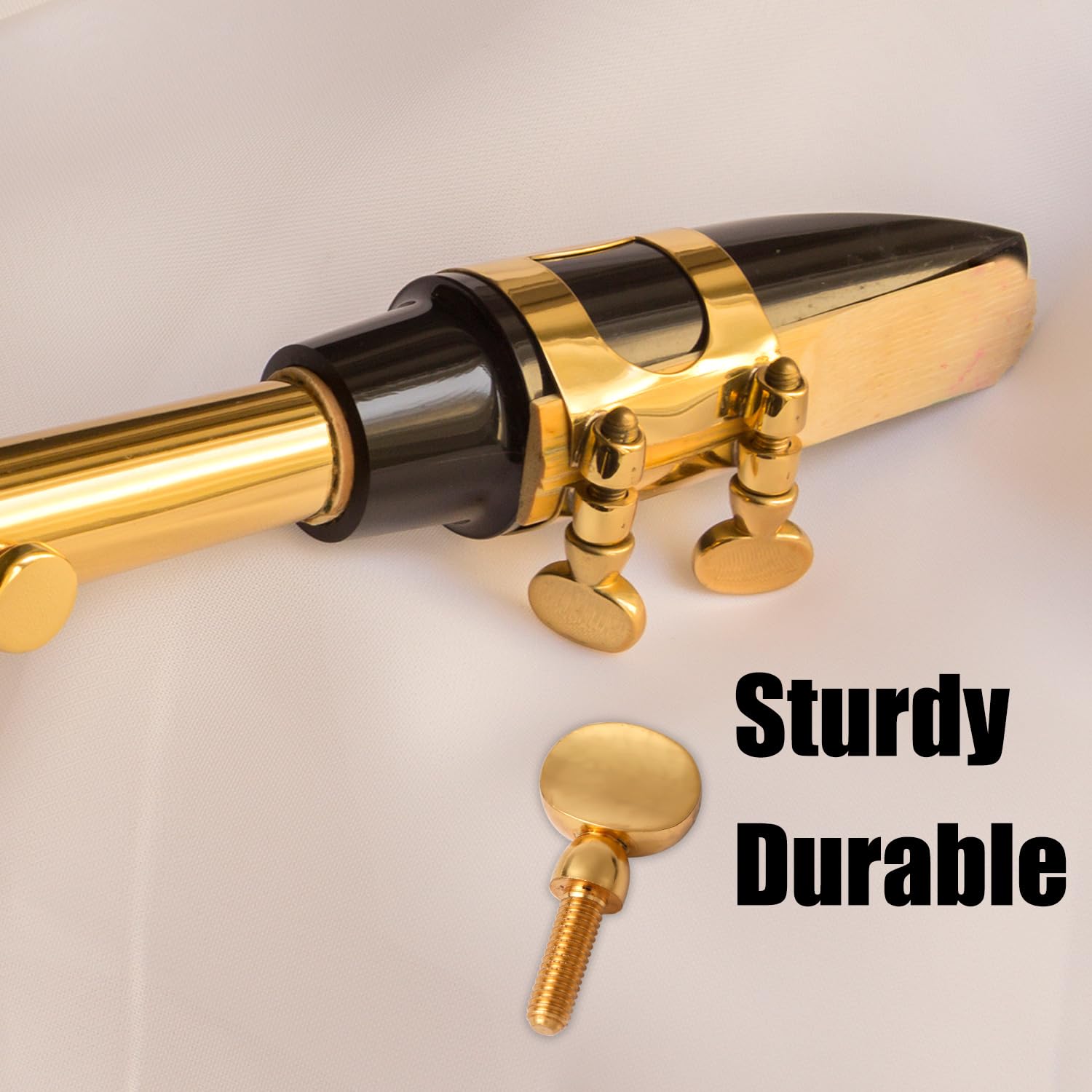 2Pcs Saxophone Neck Screws, Heavy Golden Sax Neck Screw Brass Tightening Attach Sax Screw Tightener For Soprano Alto Tenor, Neck