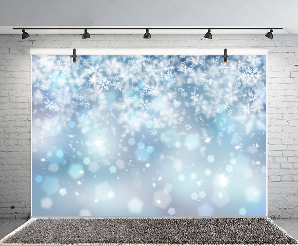 Lfeey 10X8Ft Falling Snowflake Portrait Backdrops For Photography Winter Ice Snow Flakes Photo Shoot Newborn Kids Baby Adults We