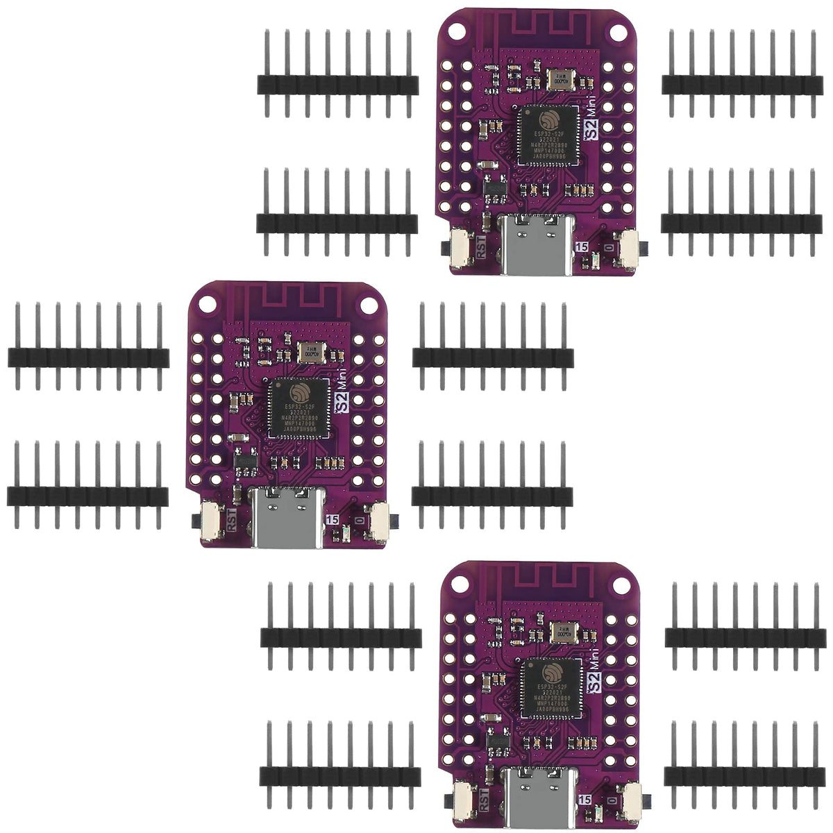 Dweii 3Pcs S2 Mini V1.0.0 Wifi Iot Board Based Esp32 S2Fn4R2 Esp32 S2 4Mb Flash 2Mb Psram Compatible With Arduino Micropython