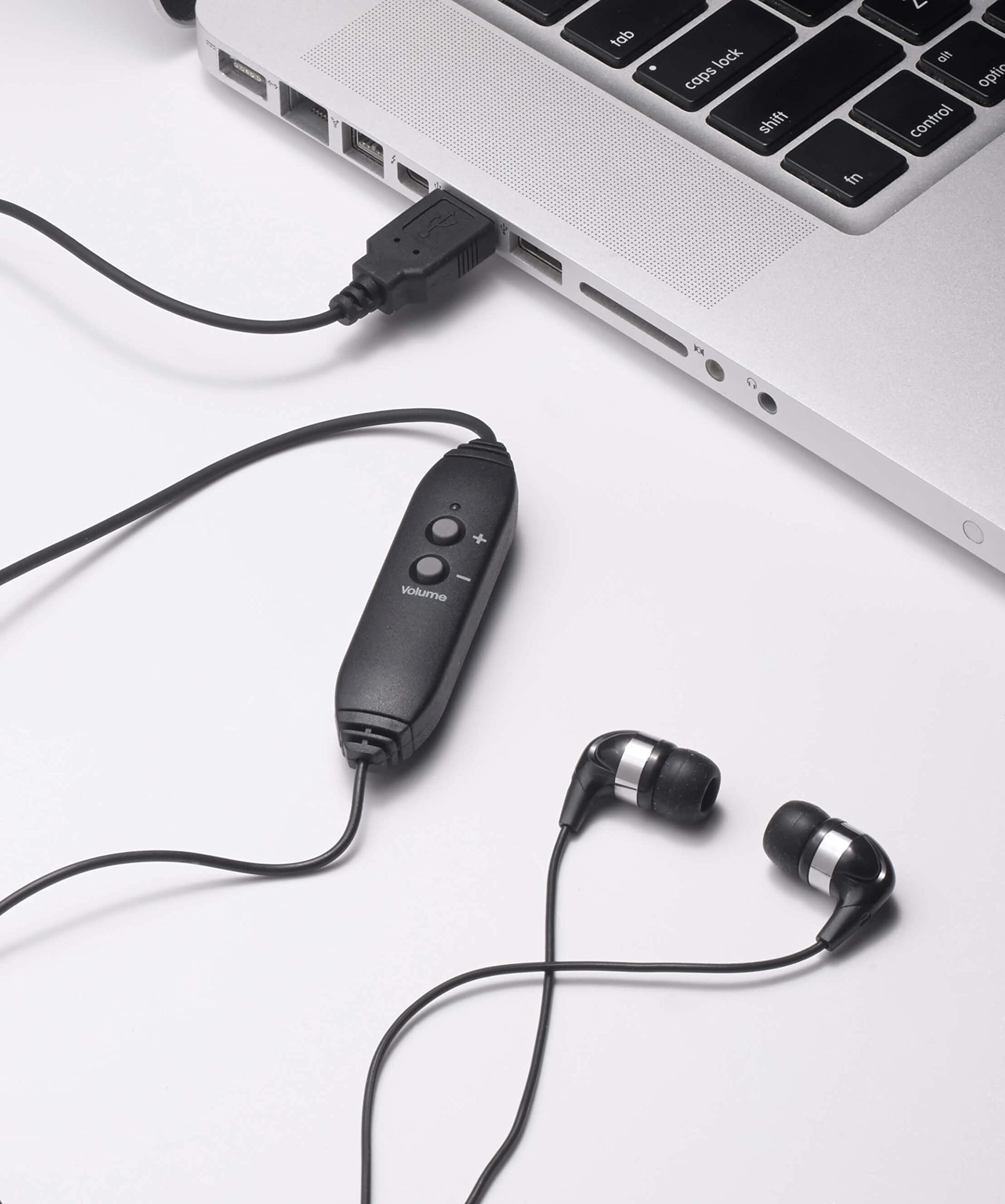 Spectra USB ear buds with Built-in Microphone, Volume Control,  10 cord