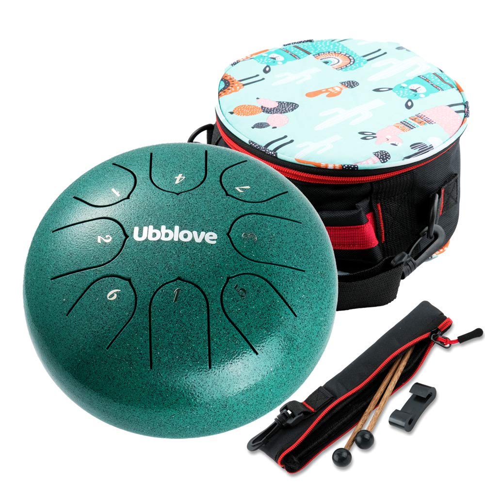 Steel Tongue Drum Musical Instruments: Metal Handpan Drum 8 Notes 6 Inch C Key Meditation Drum Concert Percussion Instruments Wi