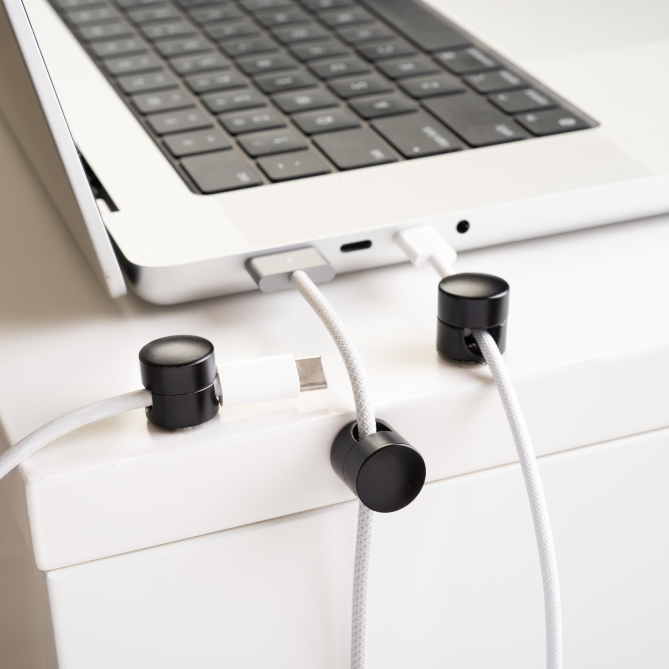 Iconit Cable Anchors For Desk Organization Gold | Premium Aluminum Cord Organizers | Charger + Cable Management Clips For Home &