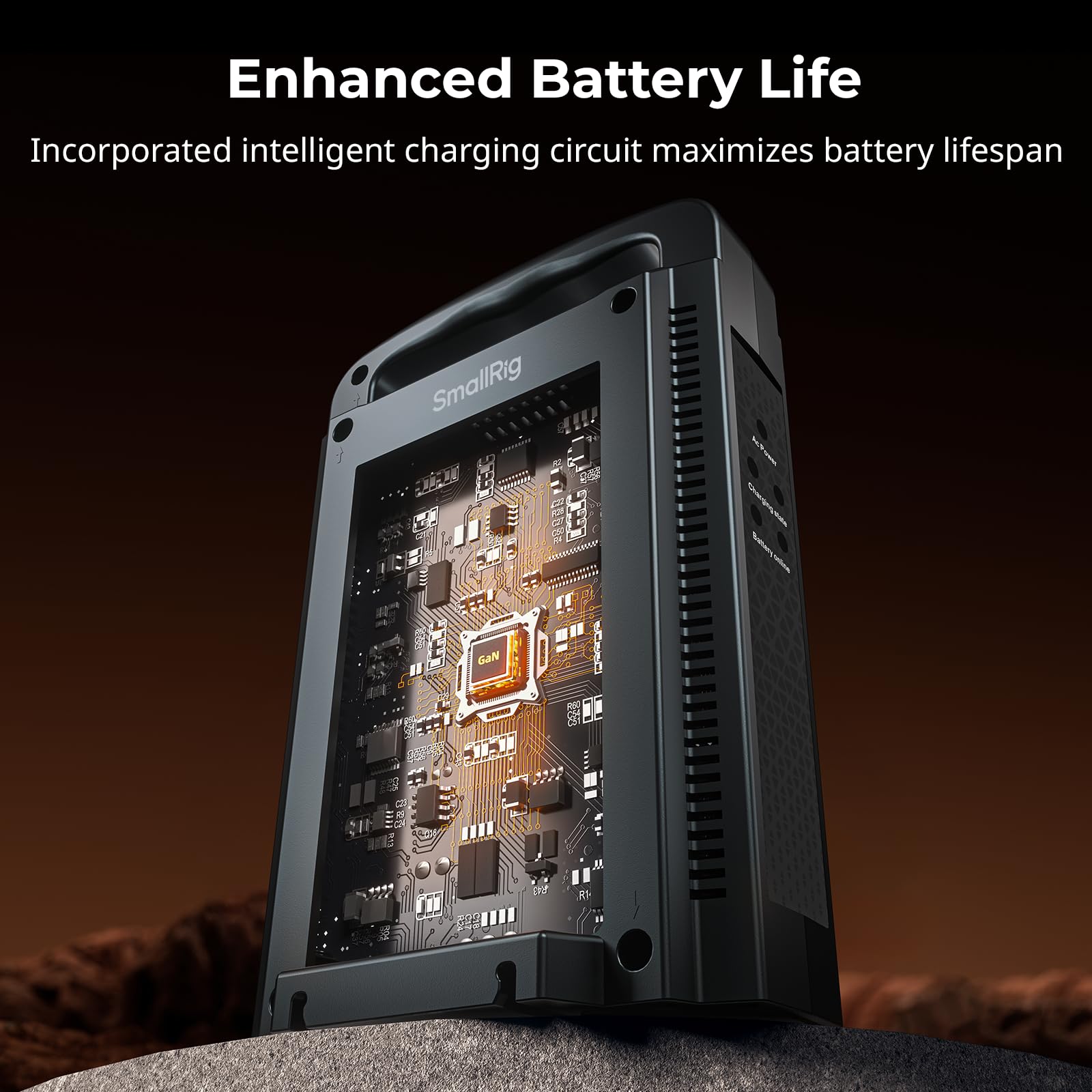 Smallrig Gold Mount Battery Charger - Dual Channel, Fits 4678 Battery, Indicator Lights - 4679