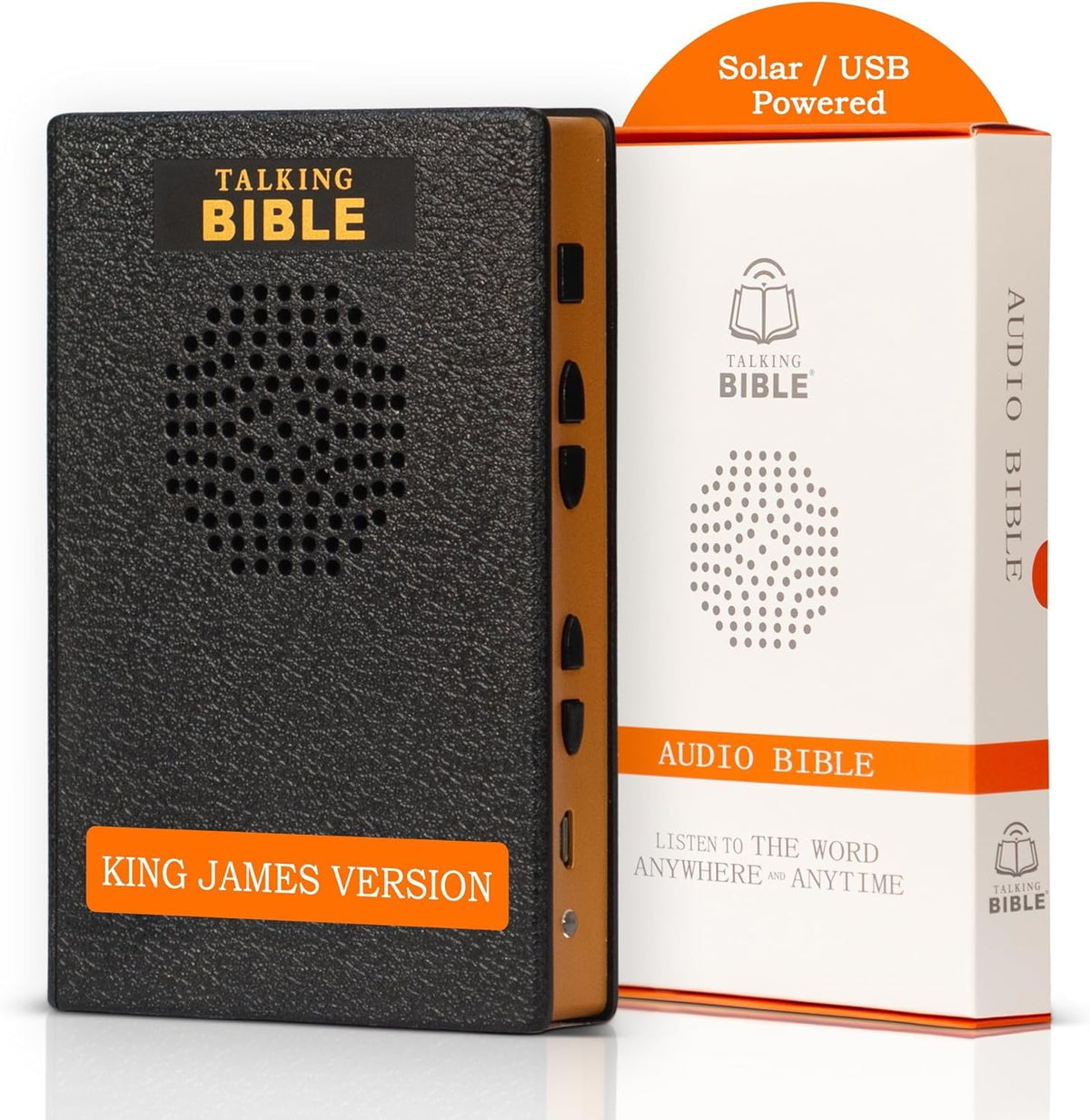 Talking Bible   Electronic Holy Bible Audio Player In English For Seniors, Kids And The Blind, Solar And Usb Rechargeable, Kjv (