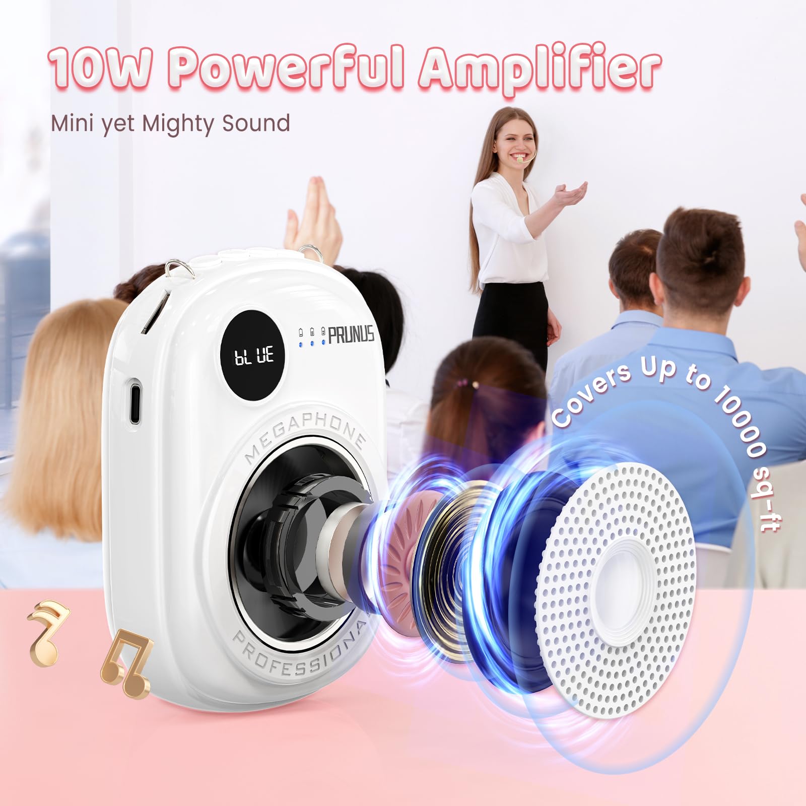 Voice Amplifier For Teacher,Portable Wired Voice Amplifier With Microphone Headset And Speaker,Rechargeable Mini Voice Amplifier