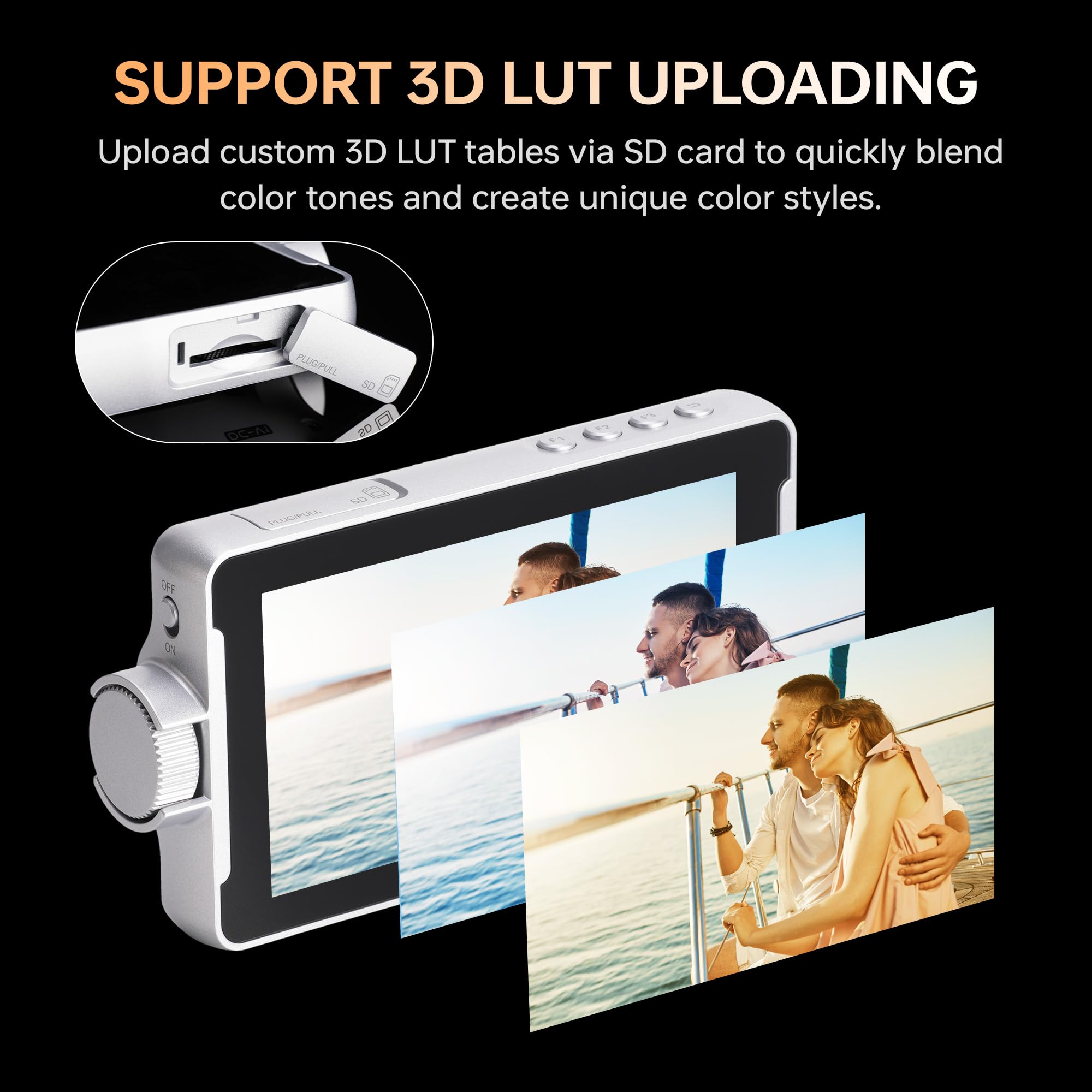 Viltrox Dc-V1 5.5 Inch Touchscreen Camera Field Monitor, 4K Hdmi Dslr Camera Monitor With Battery Sunshade Input Output Peaking