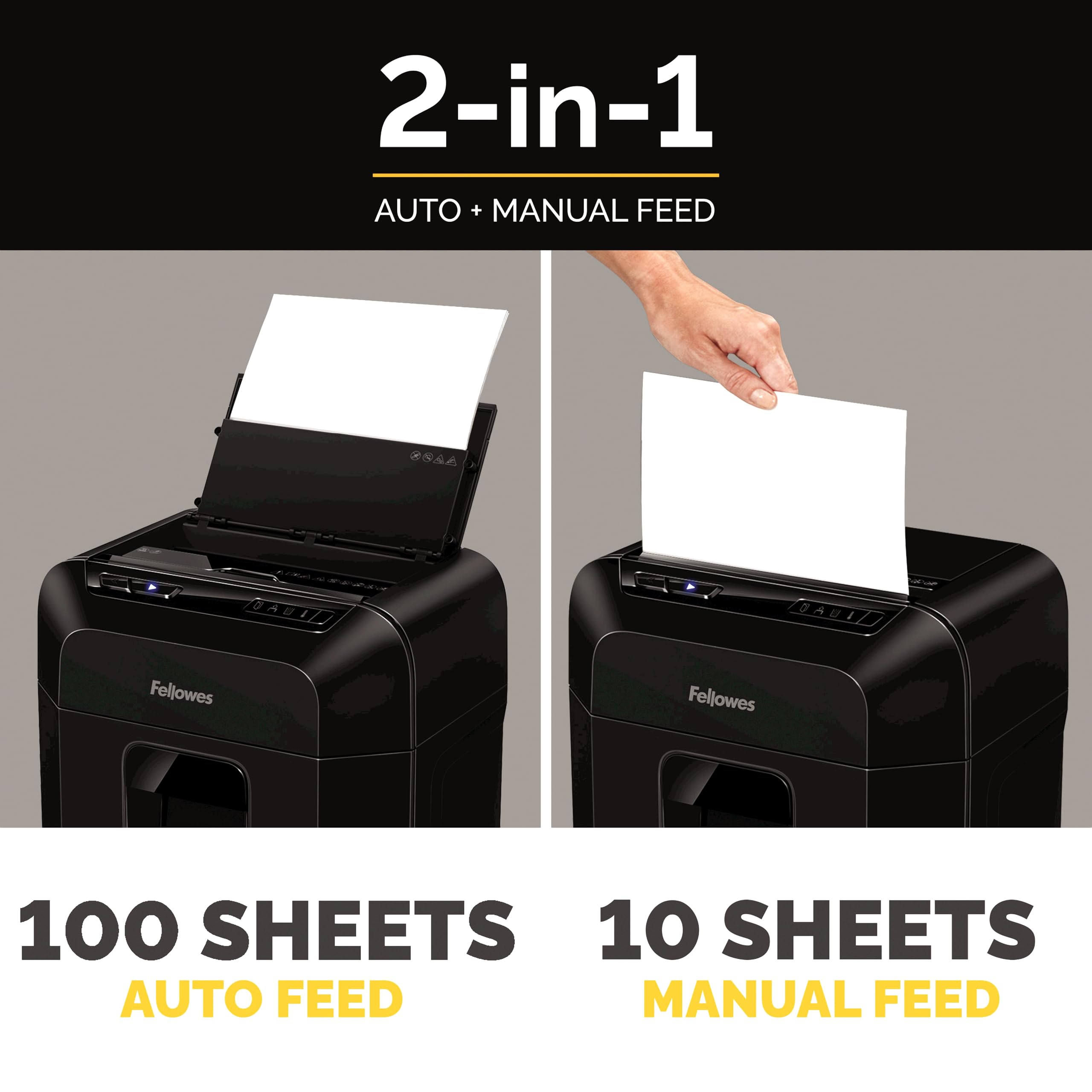 Fellowes Automax 100Ma 100 Sheet Micro Cut Autofeed 2 In 1 Paper Shredder For Office/Small Office