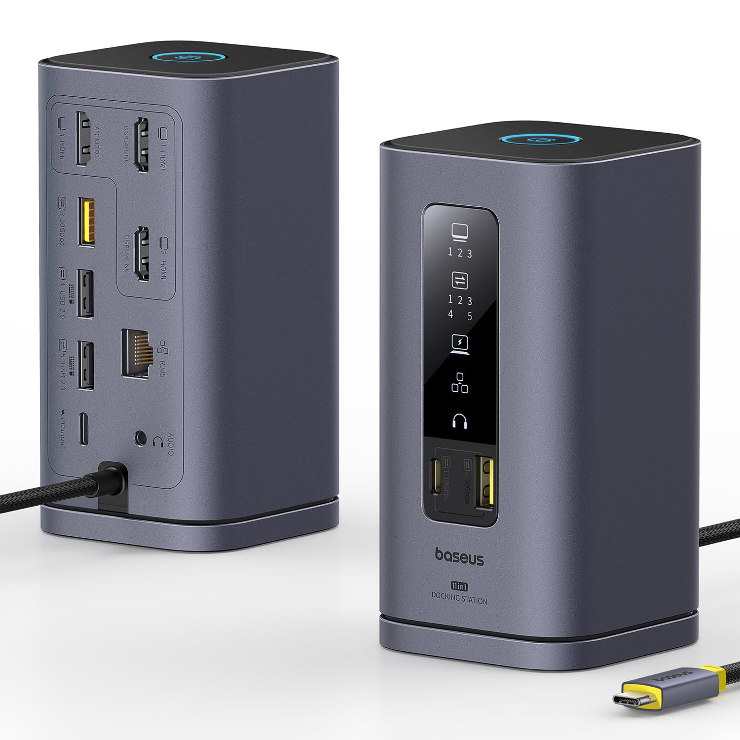 [Ces Picks Awards 2025] Baseus Spacemate(Mac) Docking Station, Usb C Docking Station 3 Monitors With 4K Hdmi, 10Gbps Usb Ports, 100W Pd, Gigabit Ethernet, Audio, Laptop Docking Station For Mac & Win