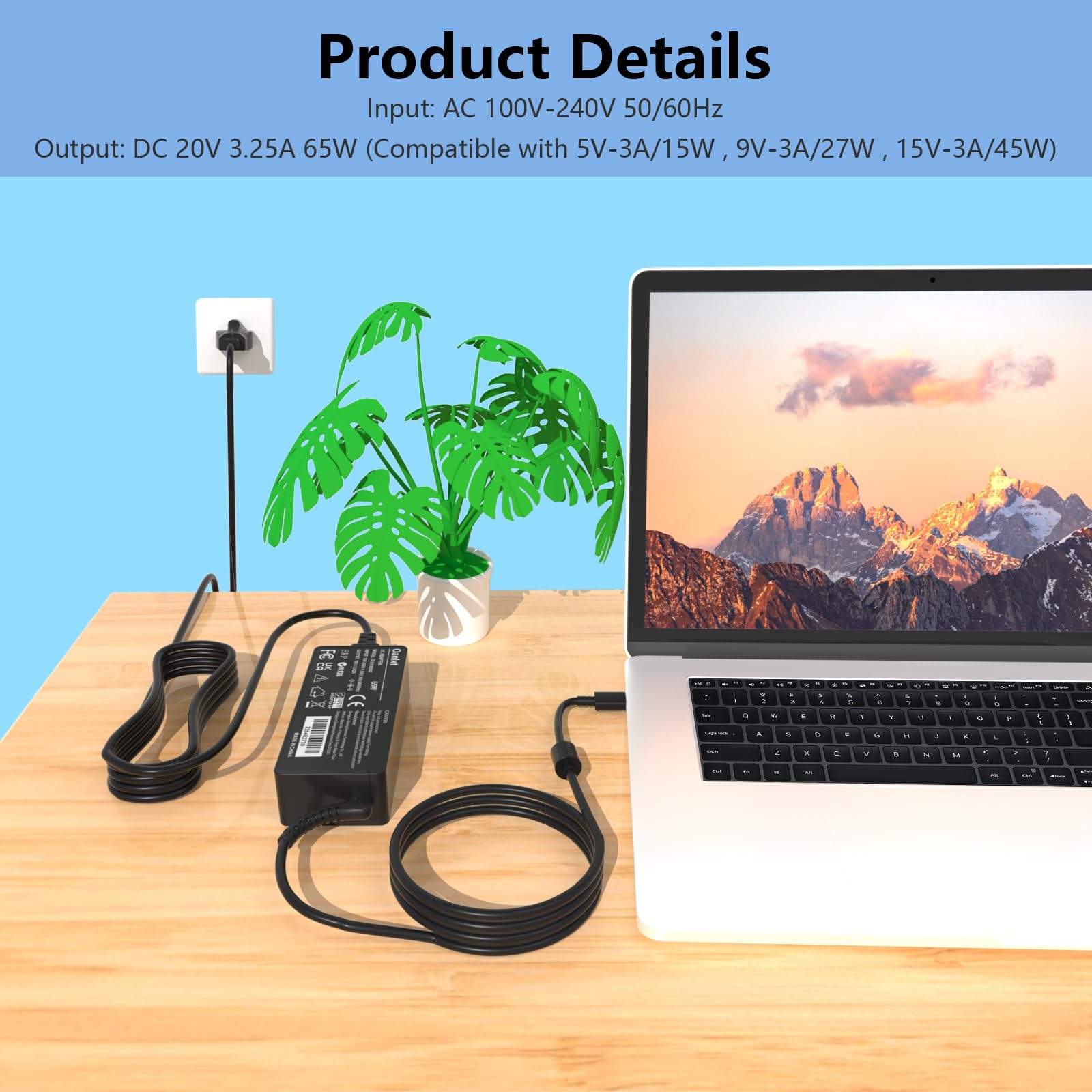 Oanlxt 20V 3.25A 65W Usb C Charger For Lg Gram 14'' 15'' 16'' 17'' Series Laptop Fit For Lg Gram 14Z90P 14Z90Q 15Z90P 15Z95P 16Z