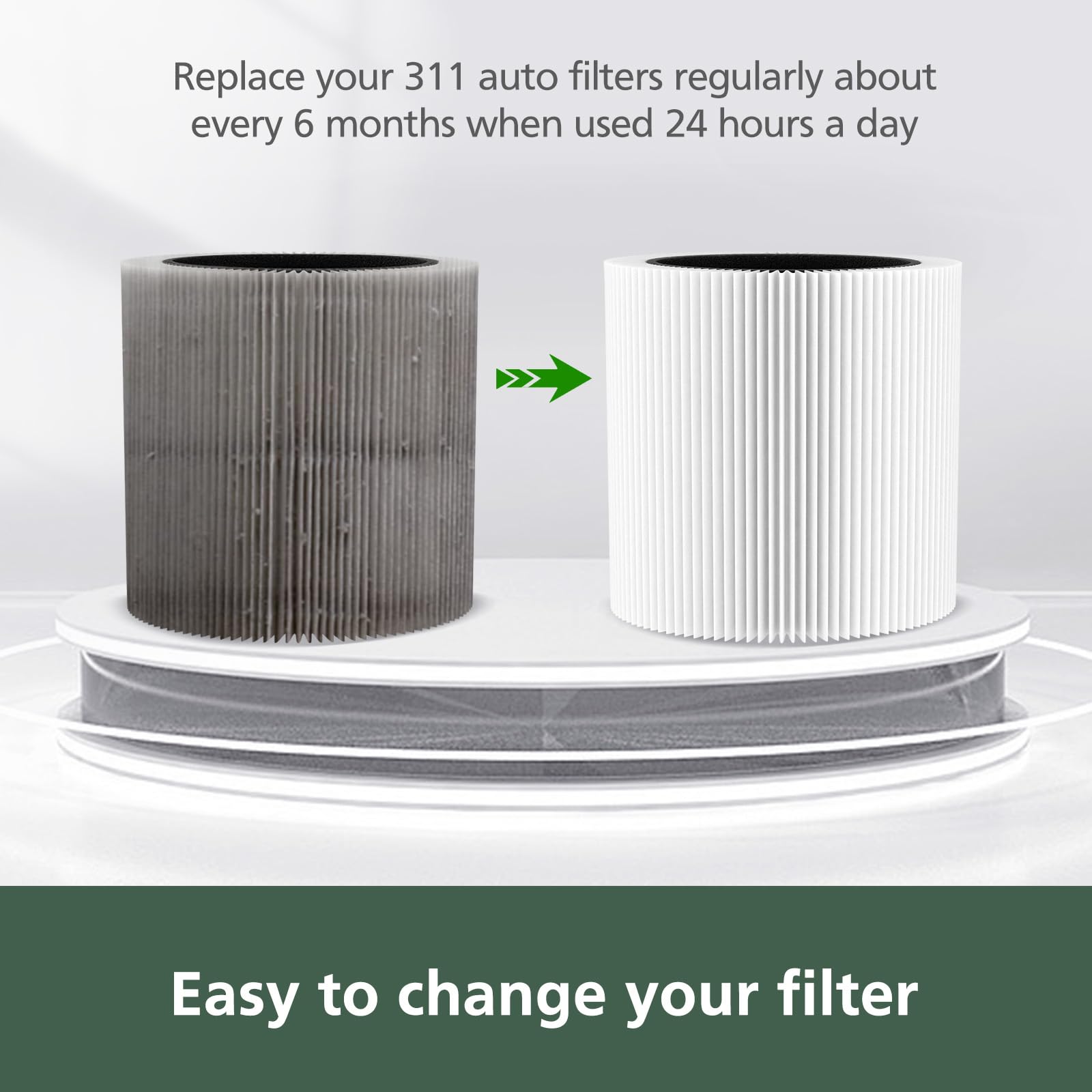 Isinlive Blue Pure 311 Auto Replacement Fil Ter Compatible With Blueair Blue Pure 311 Auto Air Puri Fier, 2 In 1 Fil Tration Sys