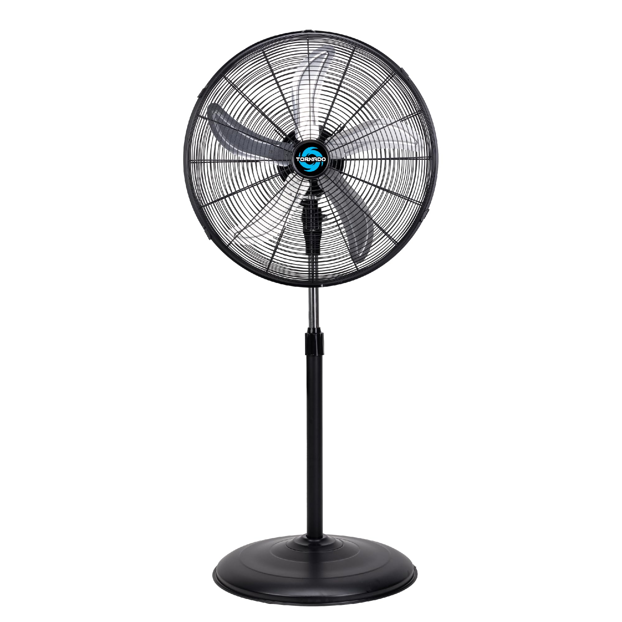 Tornado   20 Inch High Velocity Metal Oscillating Pedestal Fan   Commercial, Industrial Use   3 Speed   5000 Cfm   1/6 Hp   6.6