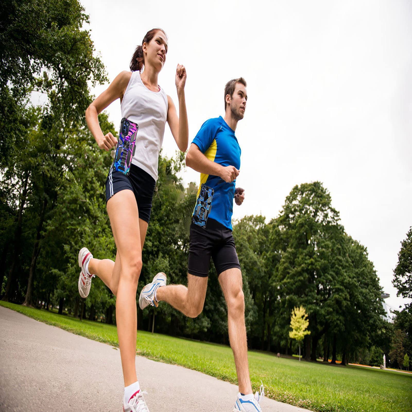 Akimcaliu Military Grade Moto G Stylus 5G 2022 Case   Pink Camo, Shockproof, Built In Screen Protector, Stand & Belt Clip