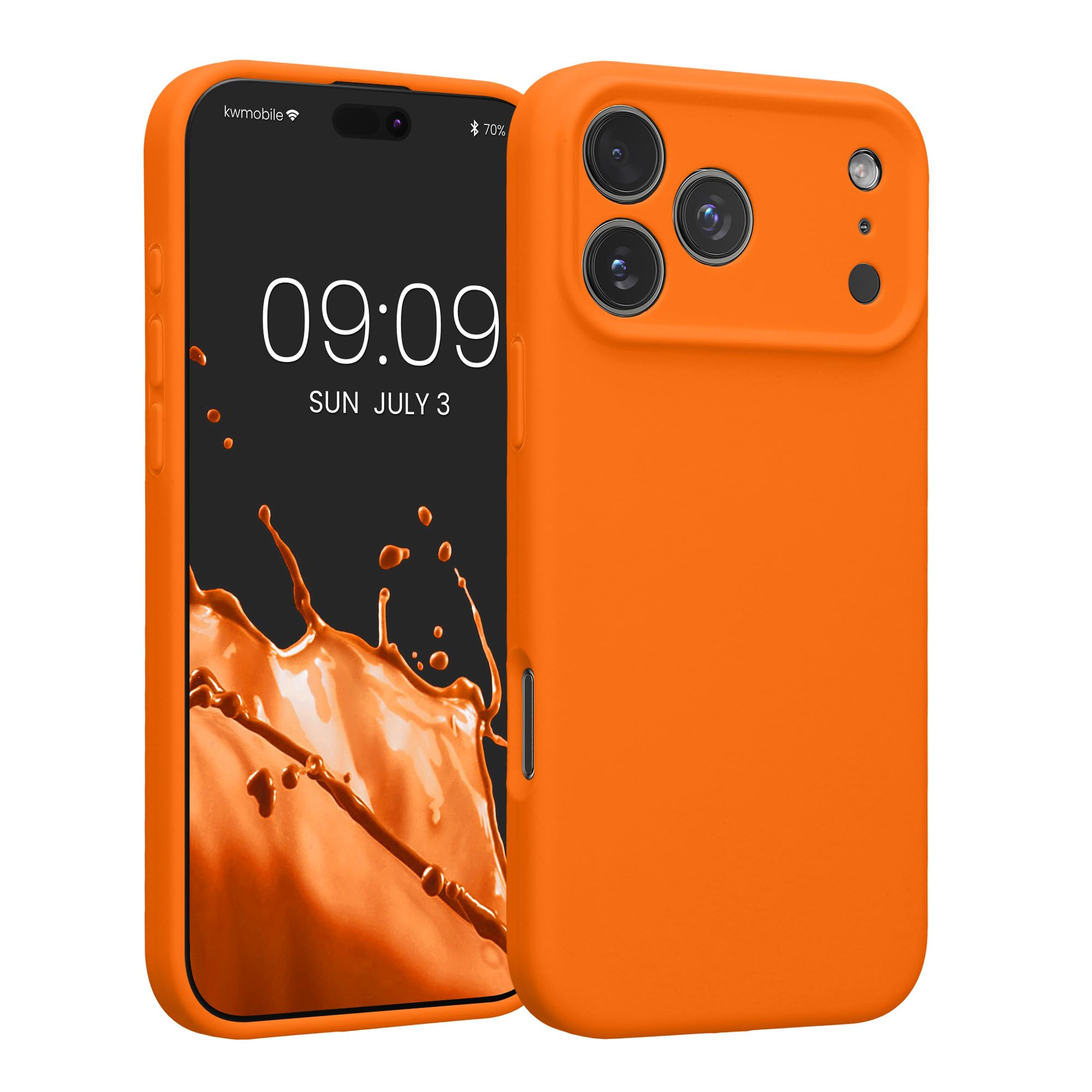 kwmobile Case Compatible with Apple iPhone 17 Pro Max Case - Slim TPU Silicone Phone Cover - Soft Touch Finish - Fruity Orange