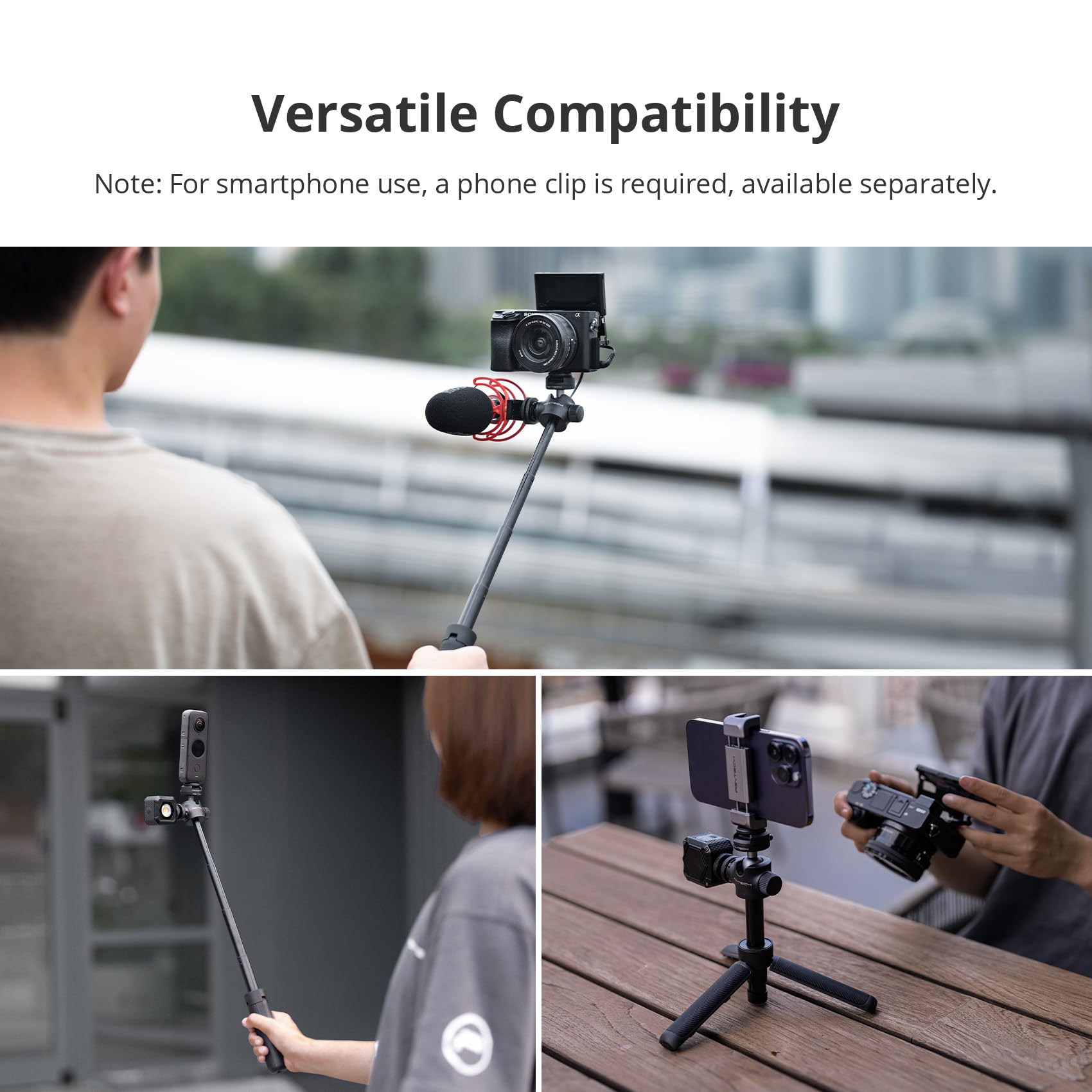 Pgytech Caplock Action Camera Extension Pole Tripod For Osmo Action 4/3/2, Osmo Pocket 2, Gopro Hero 11/10/9/8, One Rs/R/X3, Xiaoyi, Feiyu Action Camera With Pgytech'S Quick Release Design