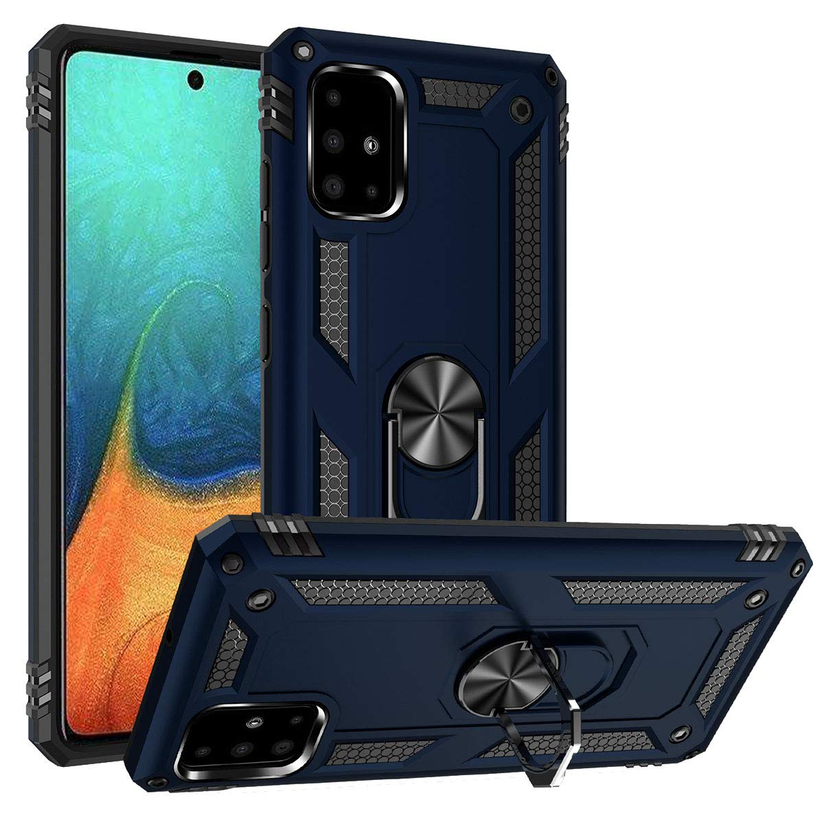 A51 Case,Addit Samsung Galaxy A51 Case [ Military Grade ] 15Ft. Drop Tested Protective Case With Magnetic Car Mount Ring Holder