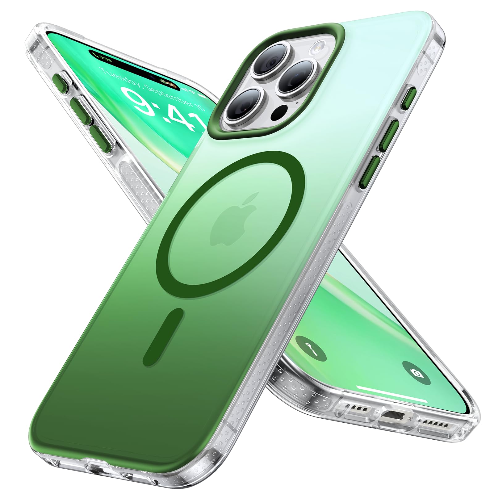 Aulofe Strong Magnetic For Iphone 15 Pro Max Case, [Compatible With Magsafe] [Military Grade Drop Tested] Shockproof Protective