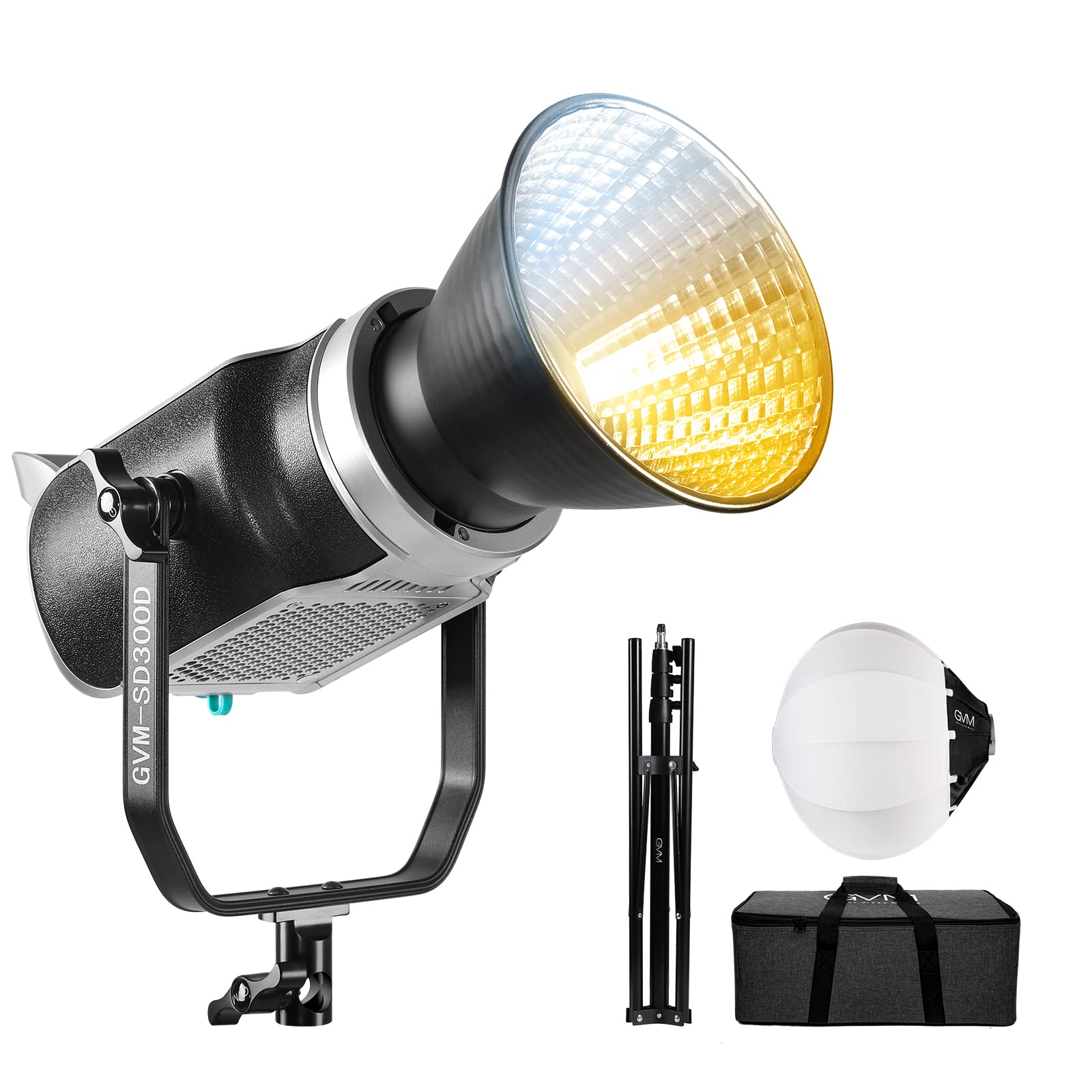 Gvm 300W Cob Led Video Light Kit With 26'' Lantern Softbox, Photography Lighting In 2700~7500K 12000Lux@1M Cri97+, App Control 8
